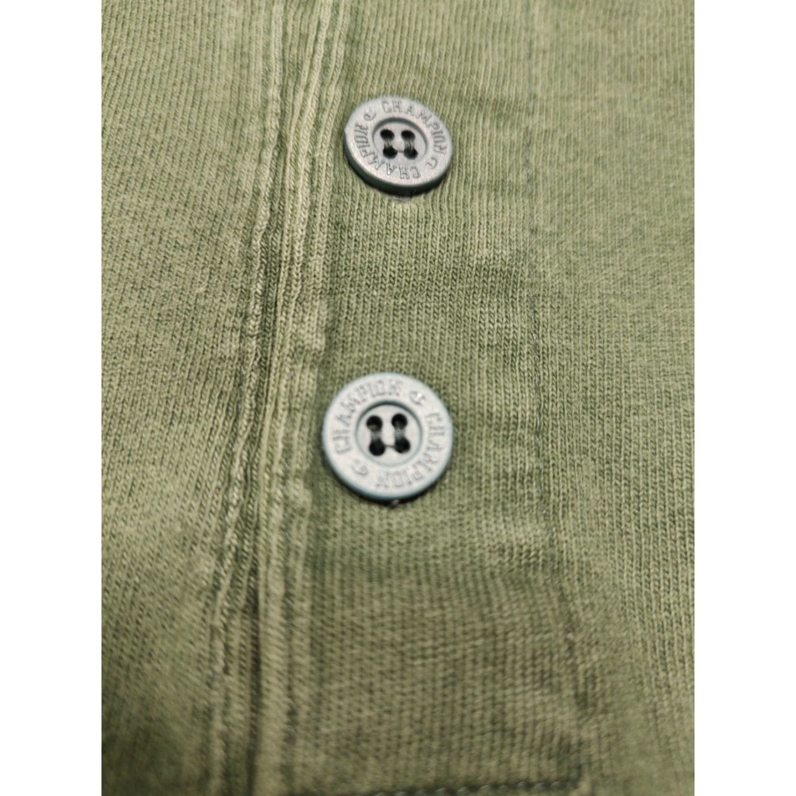 Champion VINTAGE Champion Henley Shirt Mens XL Button Embroidered Logo Green Navy Size US XL / EU 56 / 4 - 4 Thumbnail