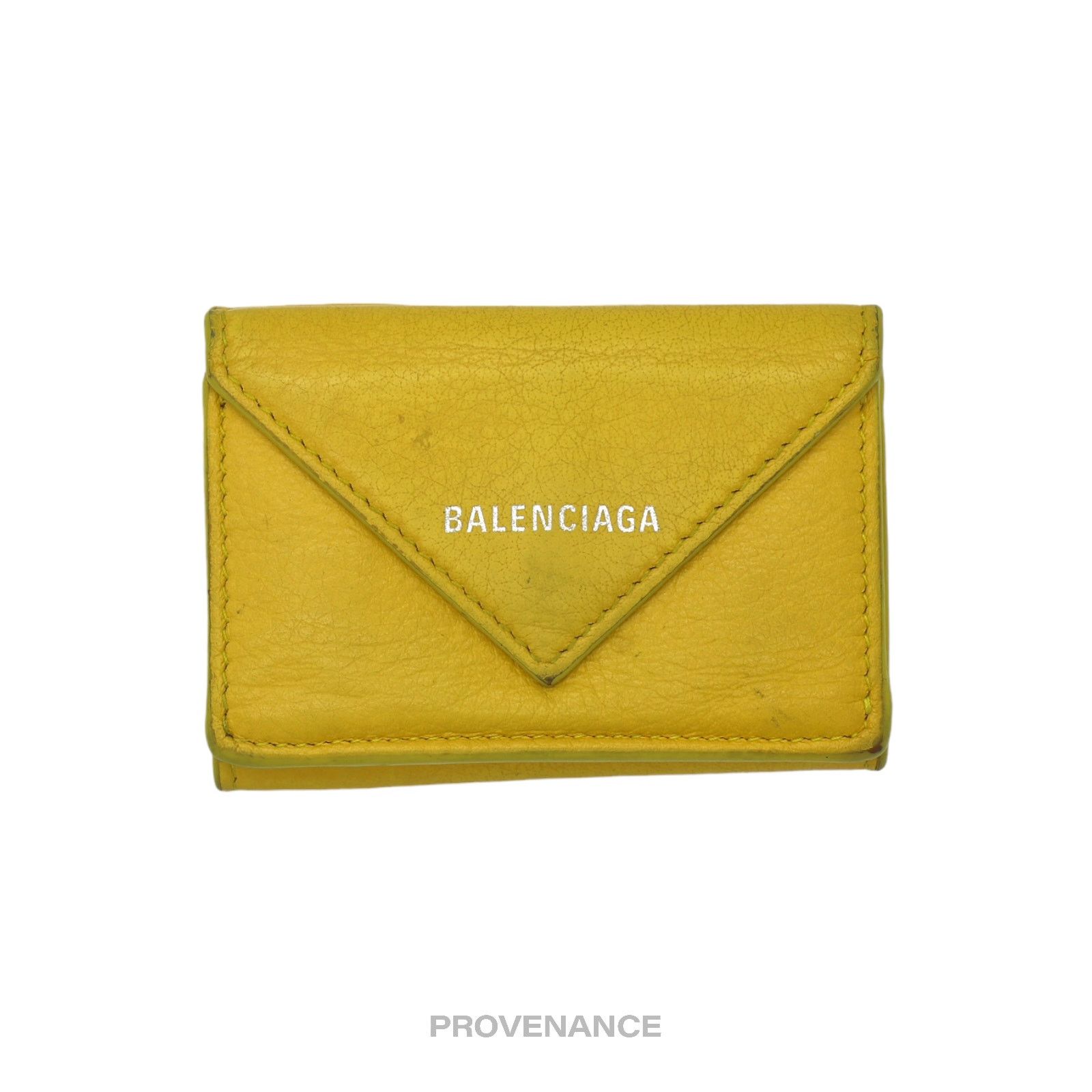 Balenciaga 🔴 Balenciaga Papier Mini Wallet - Yellow Leather Size ONE SIZE - 1 Thumbnail