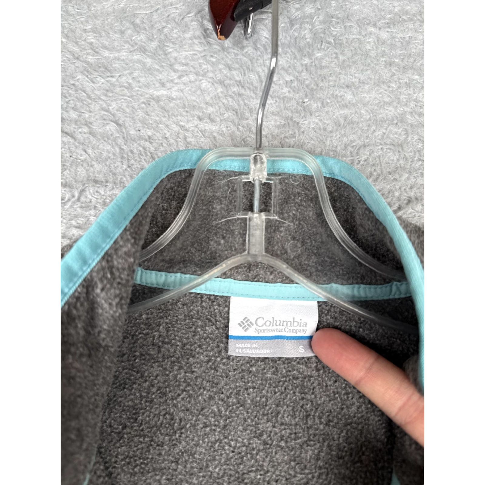 AQUA Columbia Sweater Womens Small Gray Aqua Quarter Snap Fleece Pullover Fishing PFG Shirt Size S / US 4 / IT 40 - 7 Thumbnail