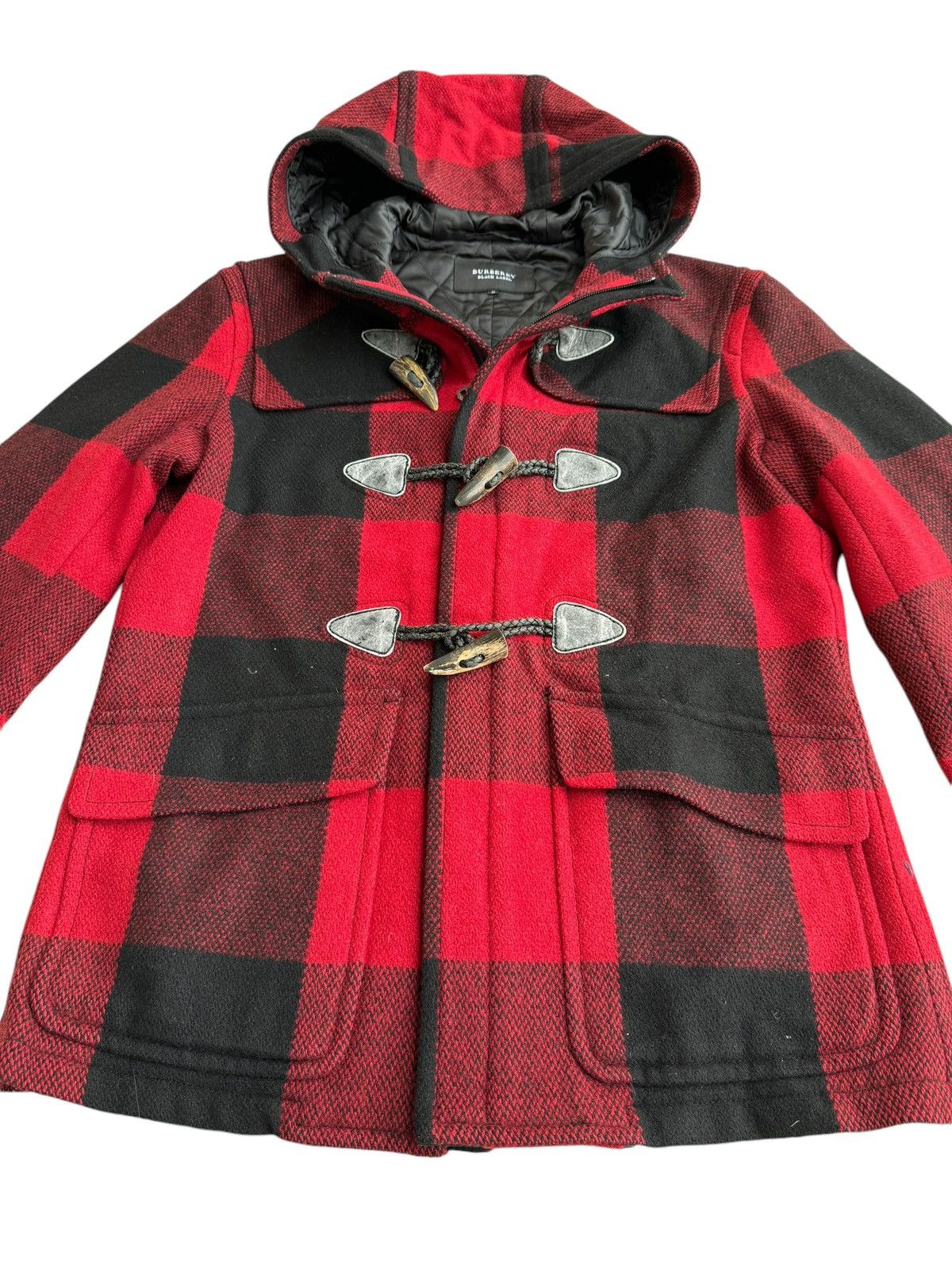 Burberry ⚡️⚡️Burberry Black Label Duffle Coat Red Plaid Jacket Size M / US 6-8 / IT 42-44 - 5 Thumbnail