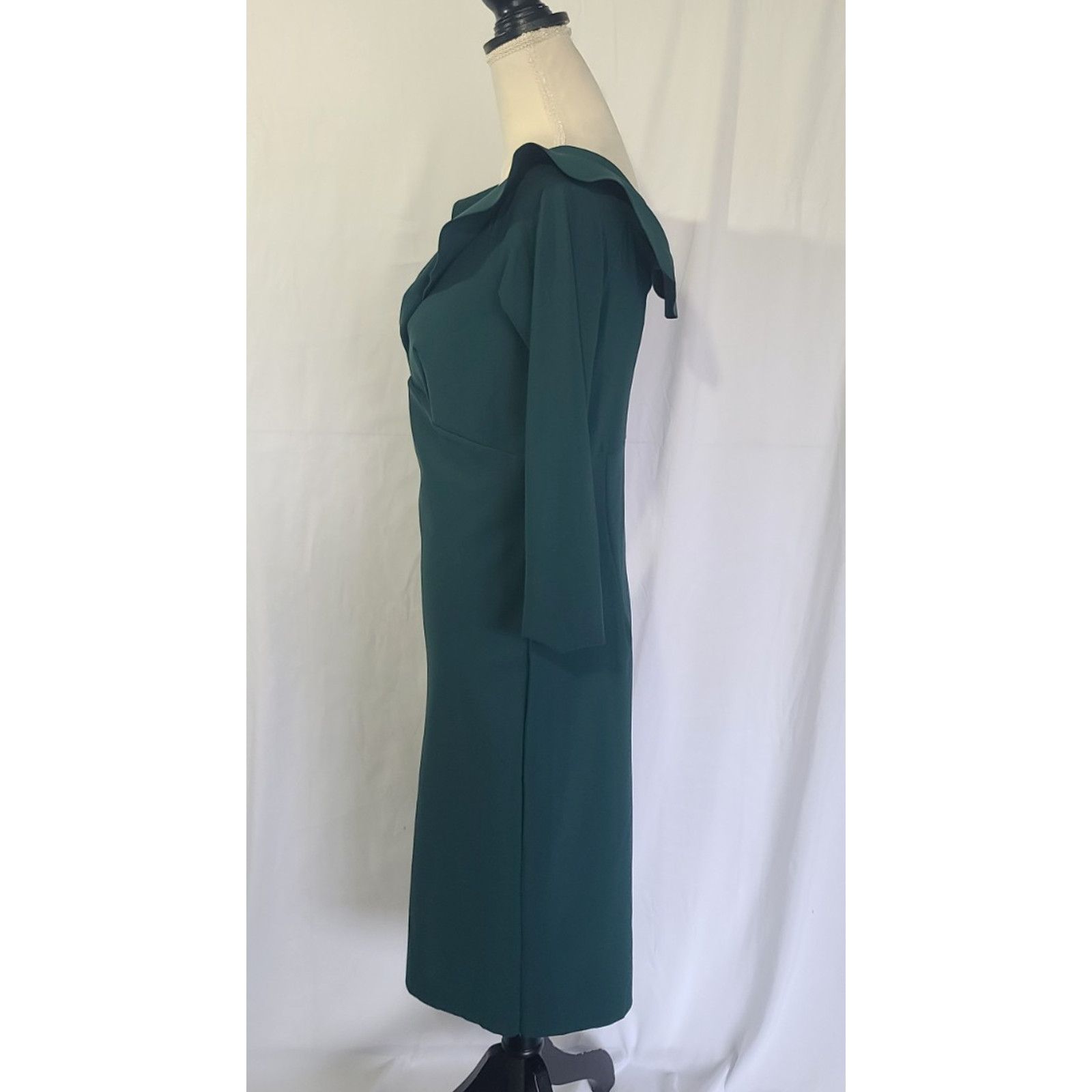 Chiara Boni Chiara Boni La Petite Robe Dark Green Dress EUR 46 US 14 Size XL / US 12-14 / IT 48-50 - 3 Thumbnail