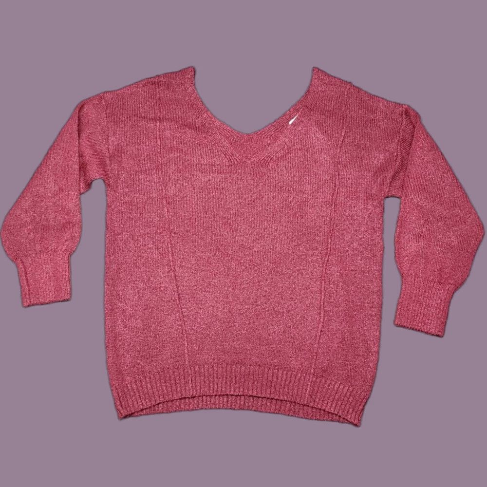 Vintage VINTAGE Rue21 Sweater Womens XS Pullover Burgundy 3/4 Sleeve V-Neck Knit New Size XS / US 0-2 / IT 36-38 - 1 Thumbnail