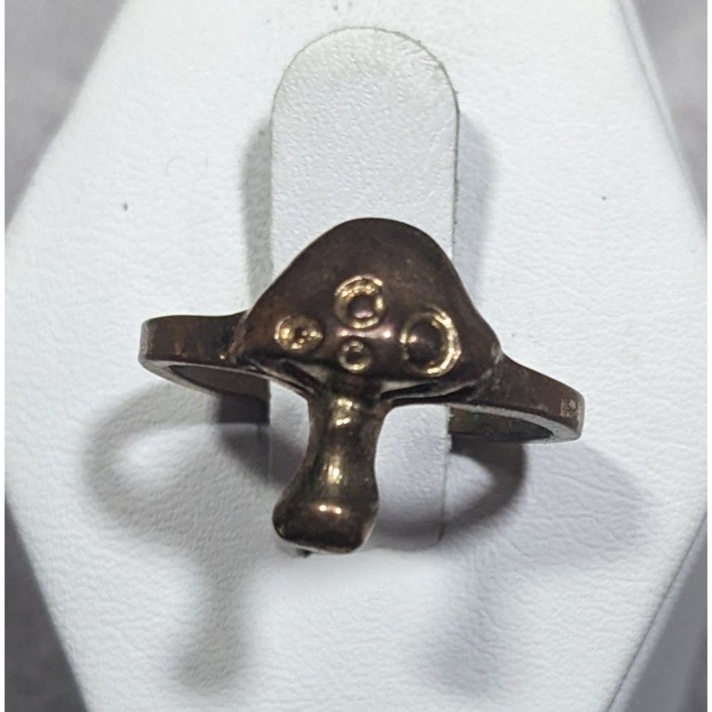 Other Fairycore Antiqued Bronze Tone Mushroom Ring Size 7 Size ONE SIZE - 1 Thumbnail