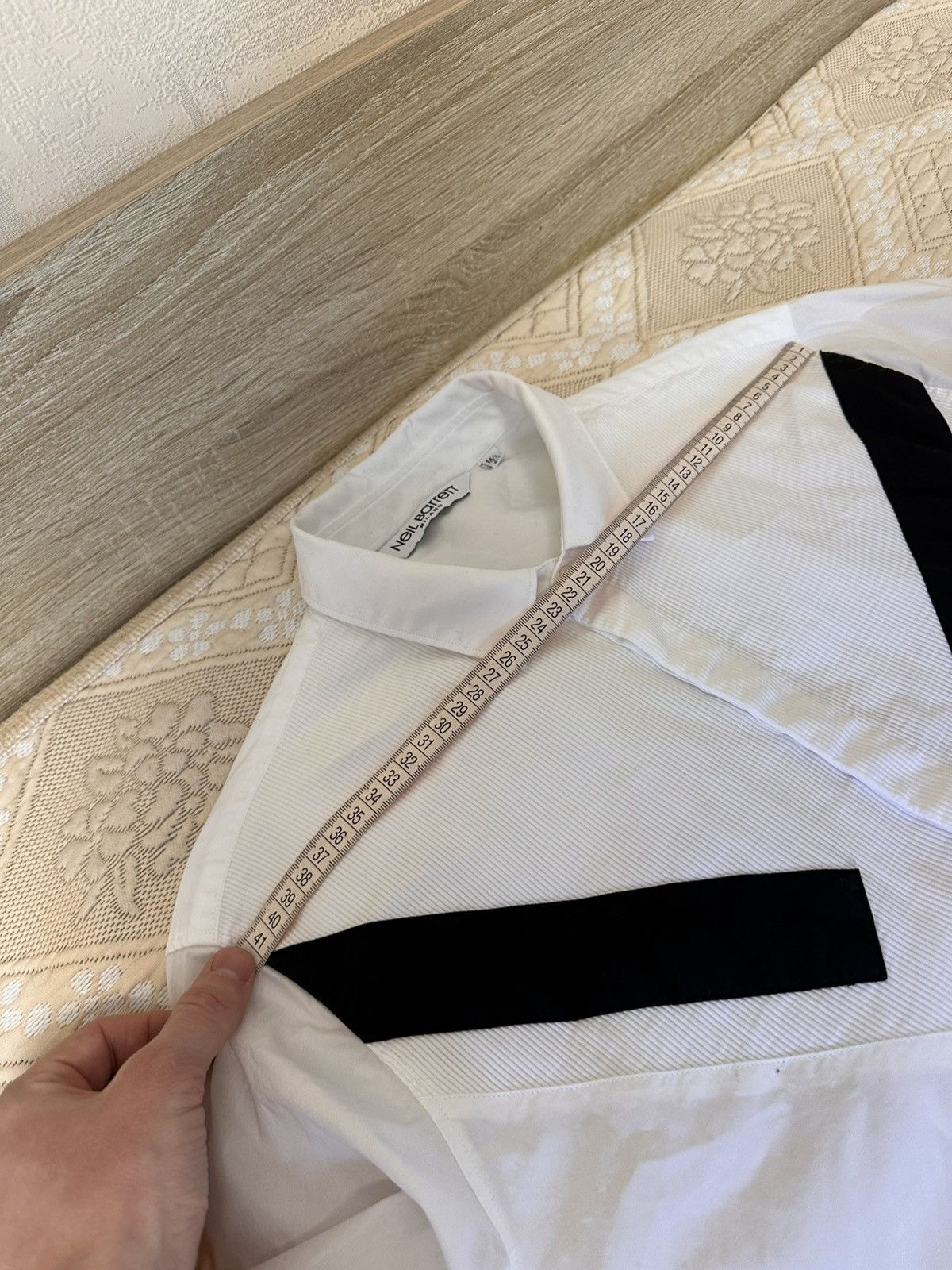 Neil Barrett 🔥 Neil Barrett Contrast Detail Striped Button Up Slim Shirt Size US L / EU 52-54 / 3 - 11 Thumbnail