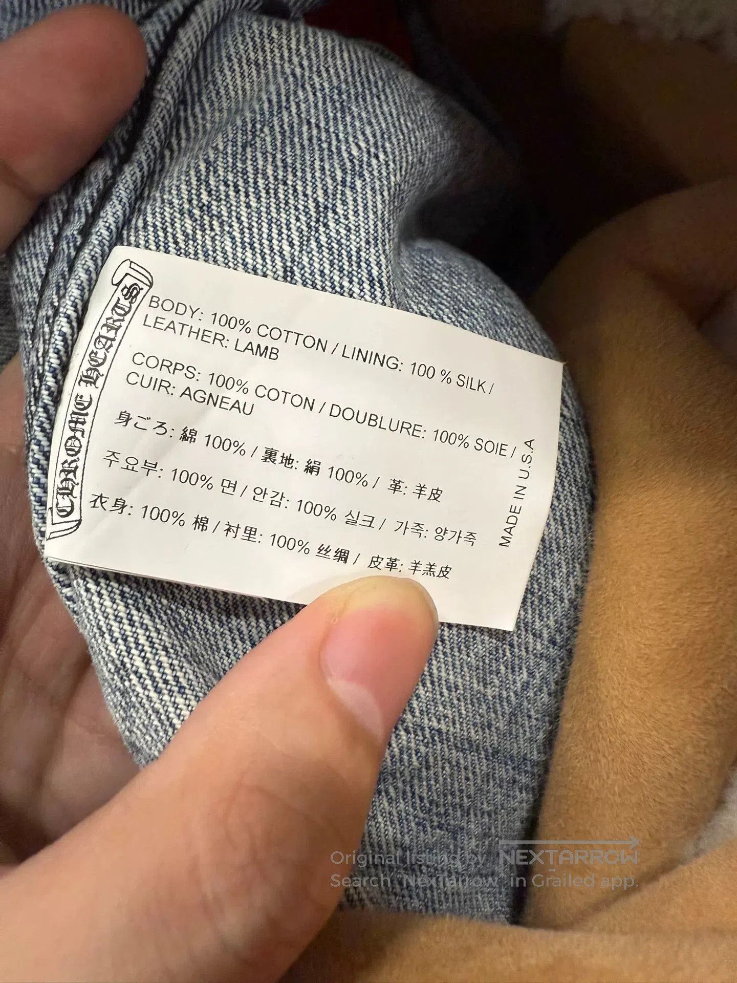 Chrome Hearts Chrome Hearts Shearling Blue Denim Jacket. Size US S / EU 44-46 / 1 - 6 Thumbnail