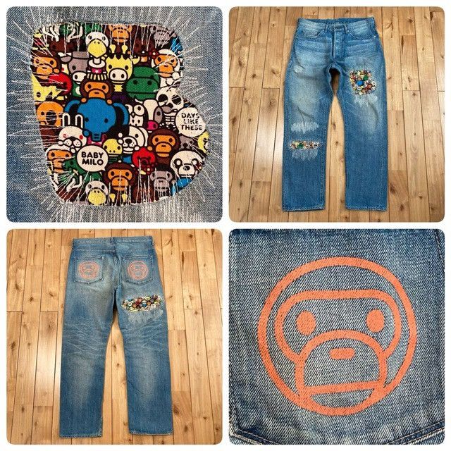 Bape BAPE MILO Animal Safari Damaged Denim Pants APE NIGO ★size M Size US 32 / EU 48 - 1 Thumbnail