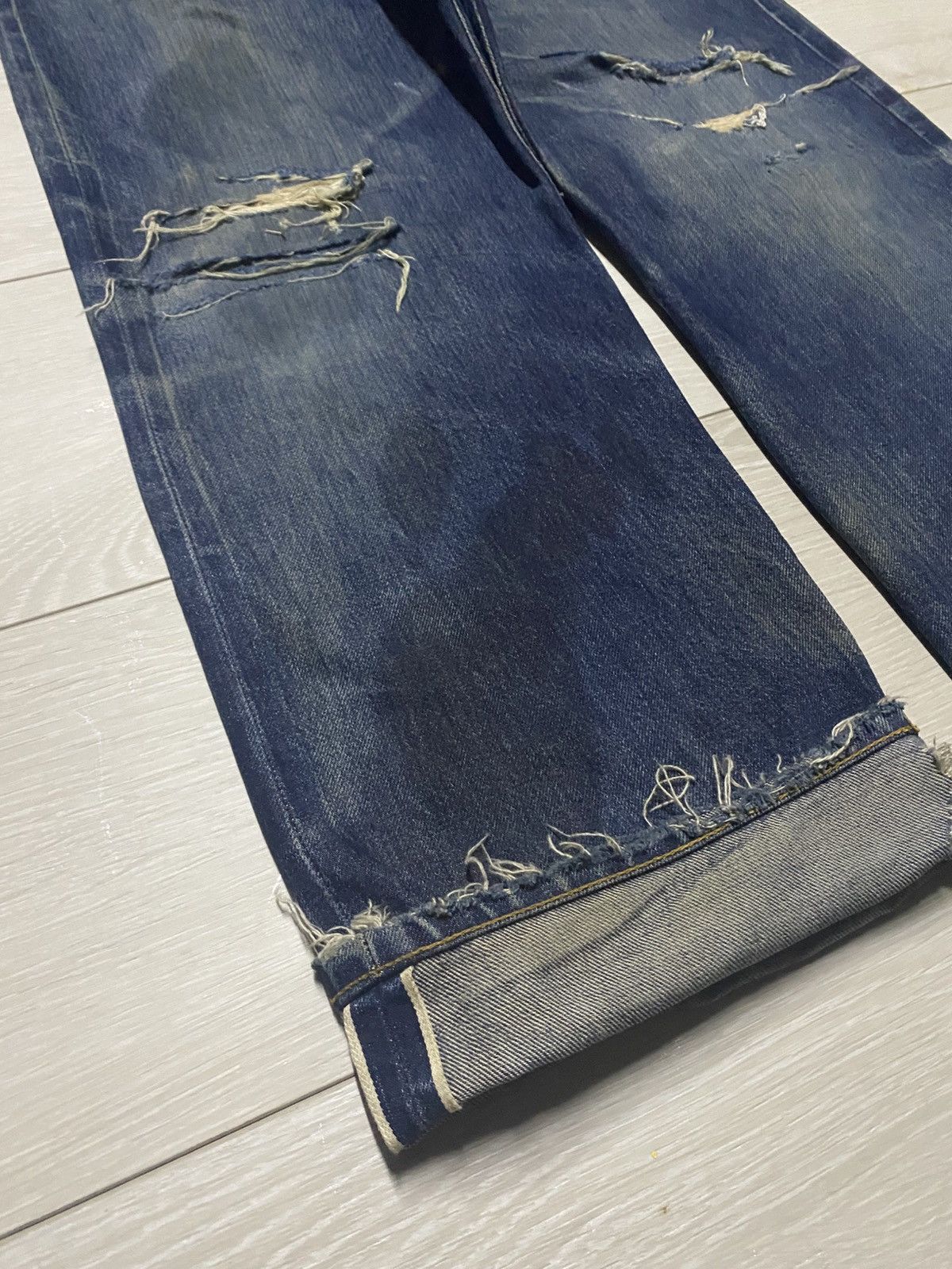 Supreme Vintage Supreme Denim Selvedge Baggy Heavy Repair Jeans Size US 33 - 11 Thumbnail