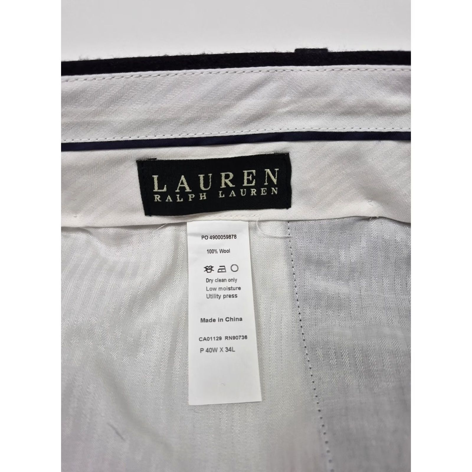 Ralph Lauren VTG Lauren Ralph Lauren Dress Pants Men's 40x34 Gray Wool Flat Front NWT Office Size US 40 / EU 56 - 3 Thumbnail