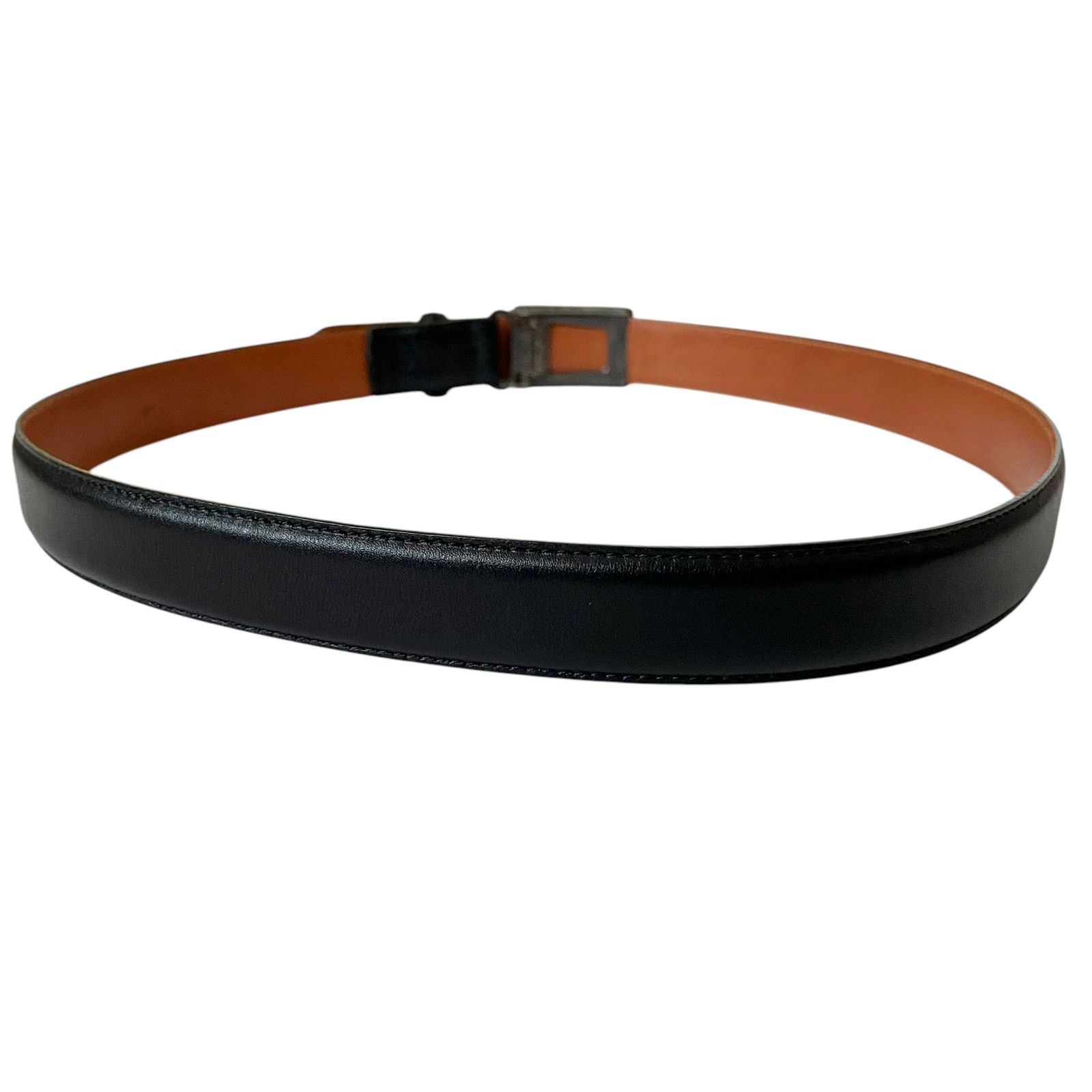 Ralph Lauren Ralph Lauren Art Deco Monogram Buckle Black Leather Belt Size ONE SIZE - 3 Thumbnail