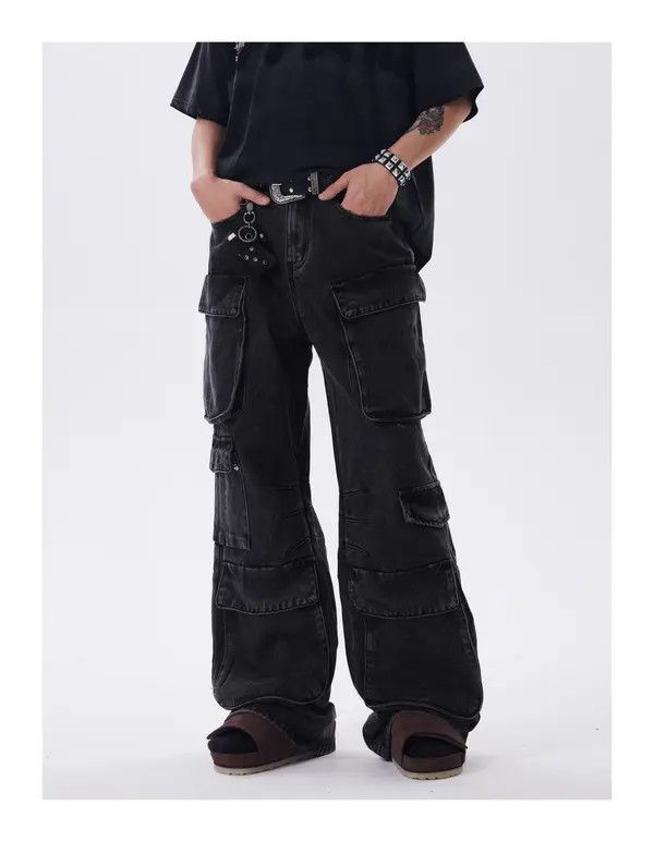 VIBE Baggy Cargo Black Denim Jeans Size US 30 / EU 46 - 3 Thumbnail