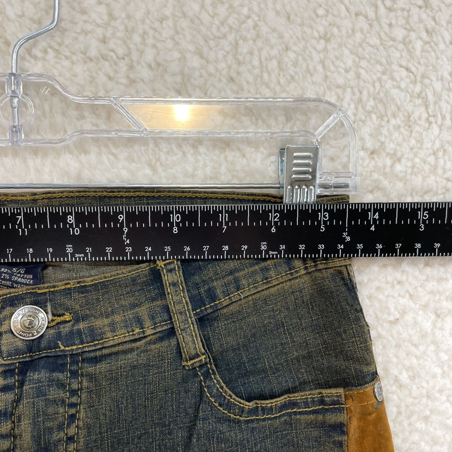 Vintage VINTAGE NEW DEADSTOCK Y2K Jeans 2 25 Long Tall Low Rise Flare Star Burnout Shirt? Size 26" / US 2 / IT 38 - 5 Thumbnail