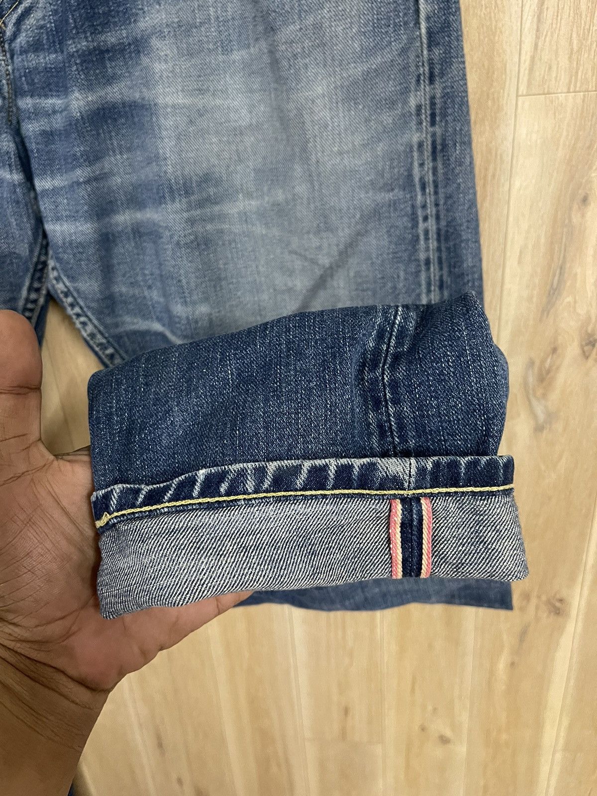 Lee × Vintage Vintage Lee Jeans 🇯🇵 Denim W35 L42 Distressed Selvedge Size US 35 - 4 Thumbnail