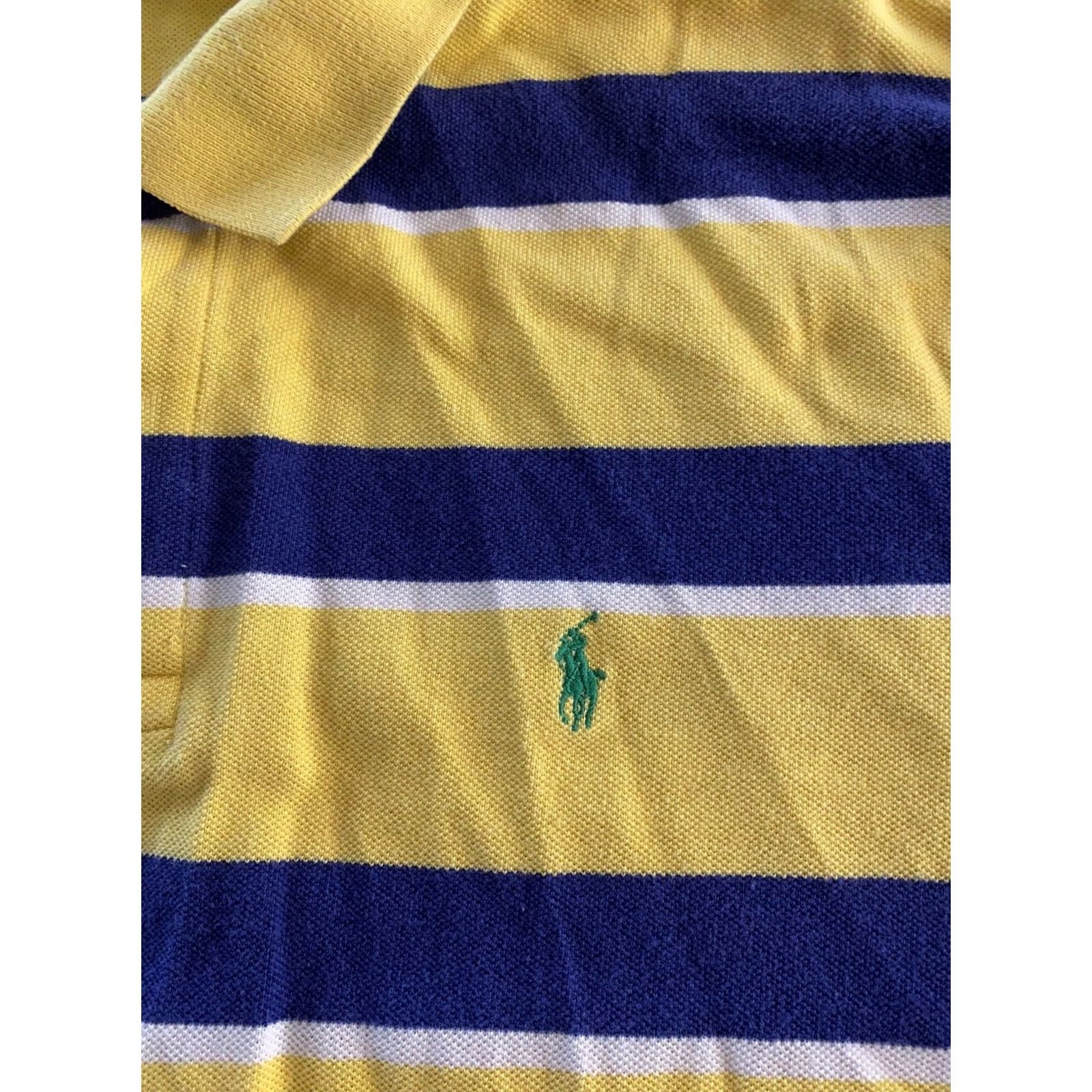 Ralph Lauren Ralph Lauren Polo Shirt Blue Stripe Green Pony Large L Mens Size US L / EU 52-54 / 3 - 5 Thumbnail