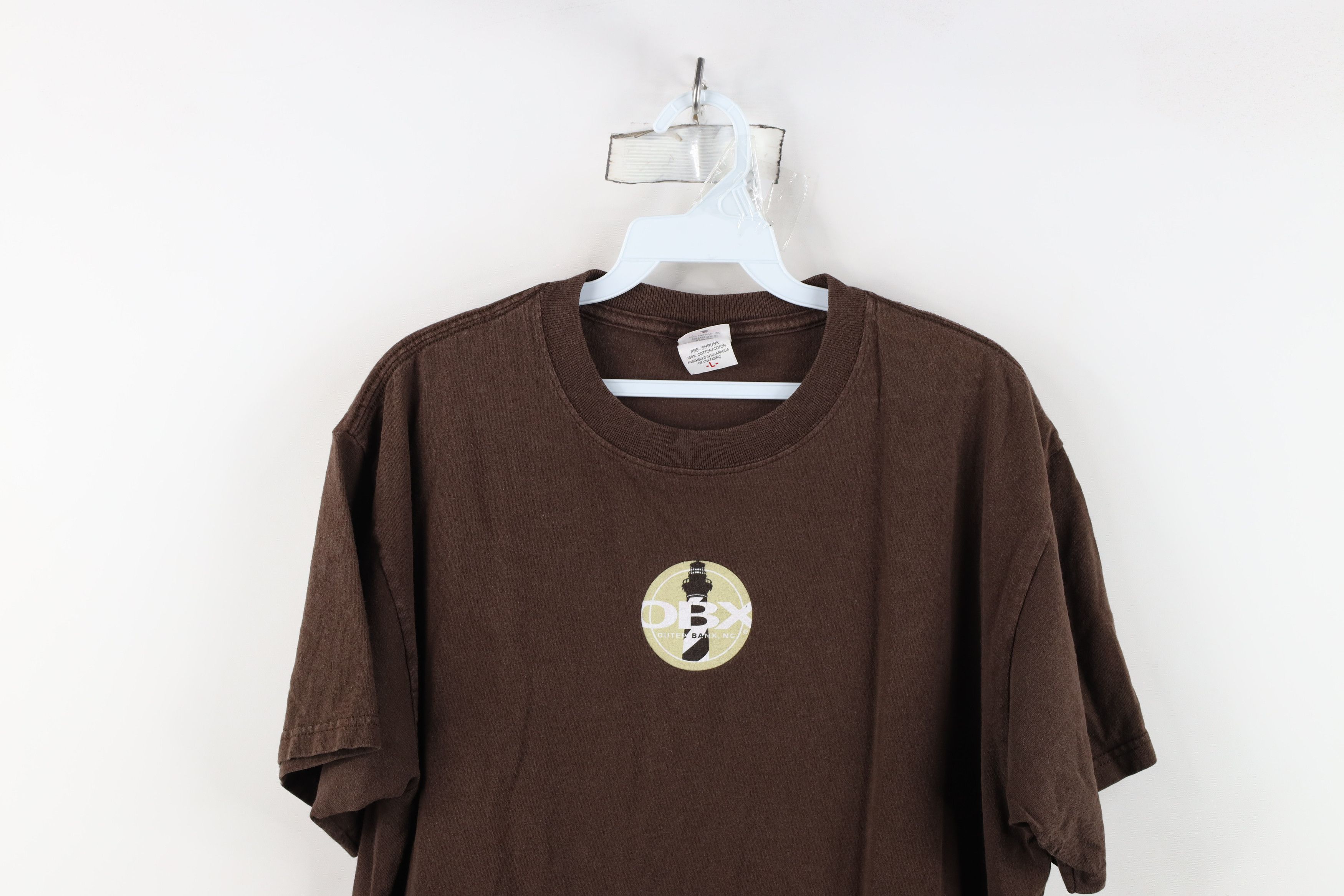Vintage Vintage 90s Y2K Streetwear Outer Banx T-Shirt Brown Cotton Size US L / EU 52-54 / 3 - 2 Thumbnail