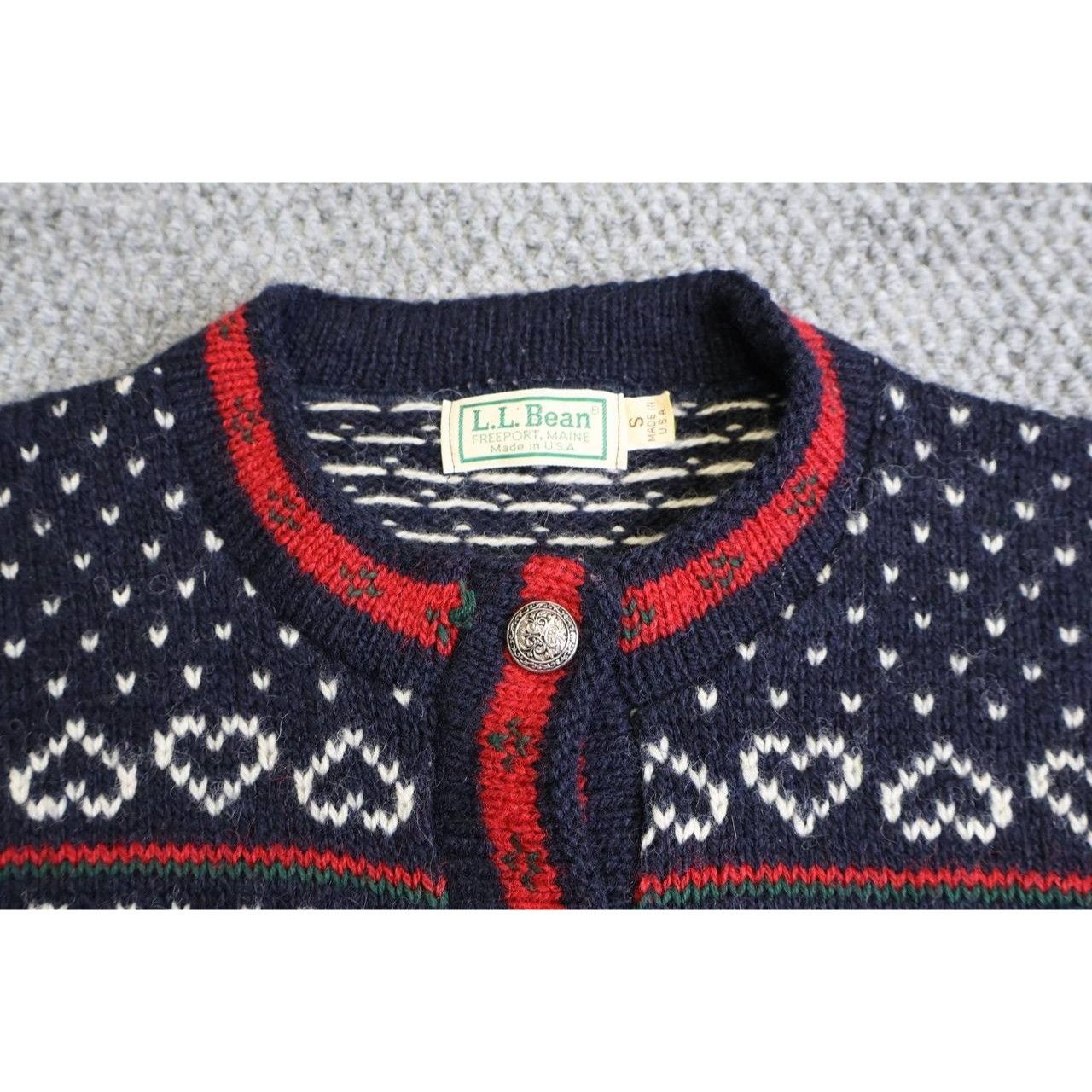 L.L. Bean Vintage LL Bean Cardigan Womens Small Blue Nordic Fair Size S / US 4 / IT 40 - 5 Thumbnail