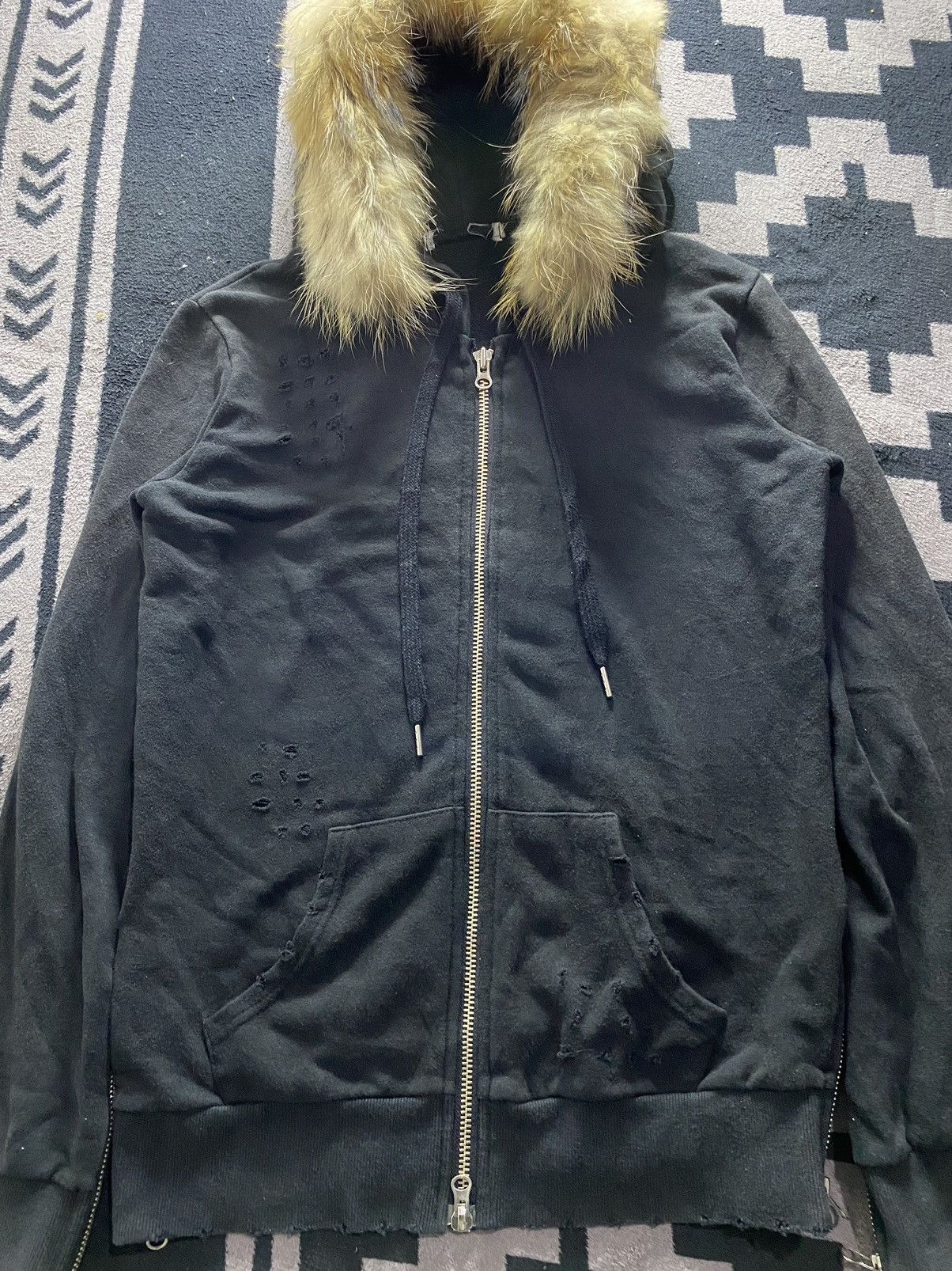 PPFM Faux fur unknwn distressed multi zip hoodie Size US L / EU 52-54 / 3 - 2 Thumbnail