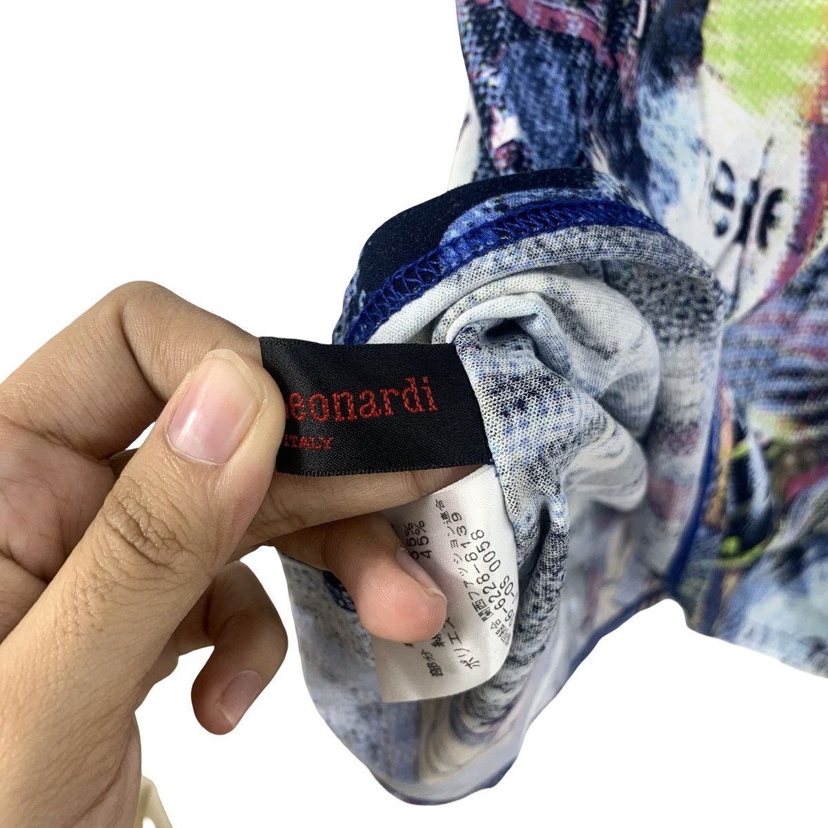 Vintage Vintage LEONARDI ITALY Abstract Print Mesh Collared Size US M / EU 48-50 / 2 - 11 Thumbnail