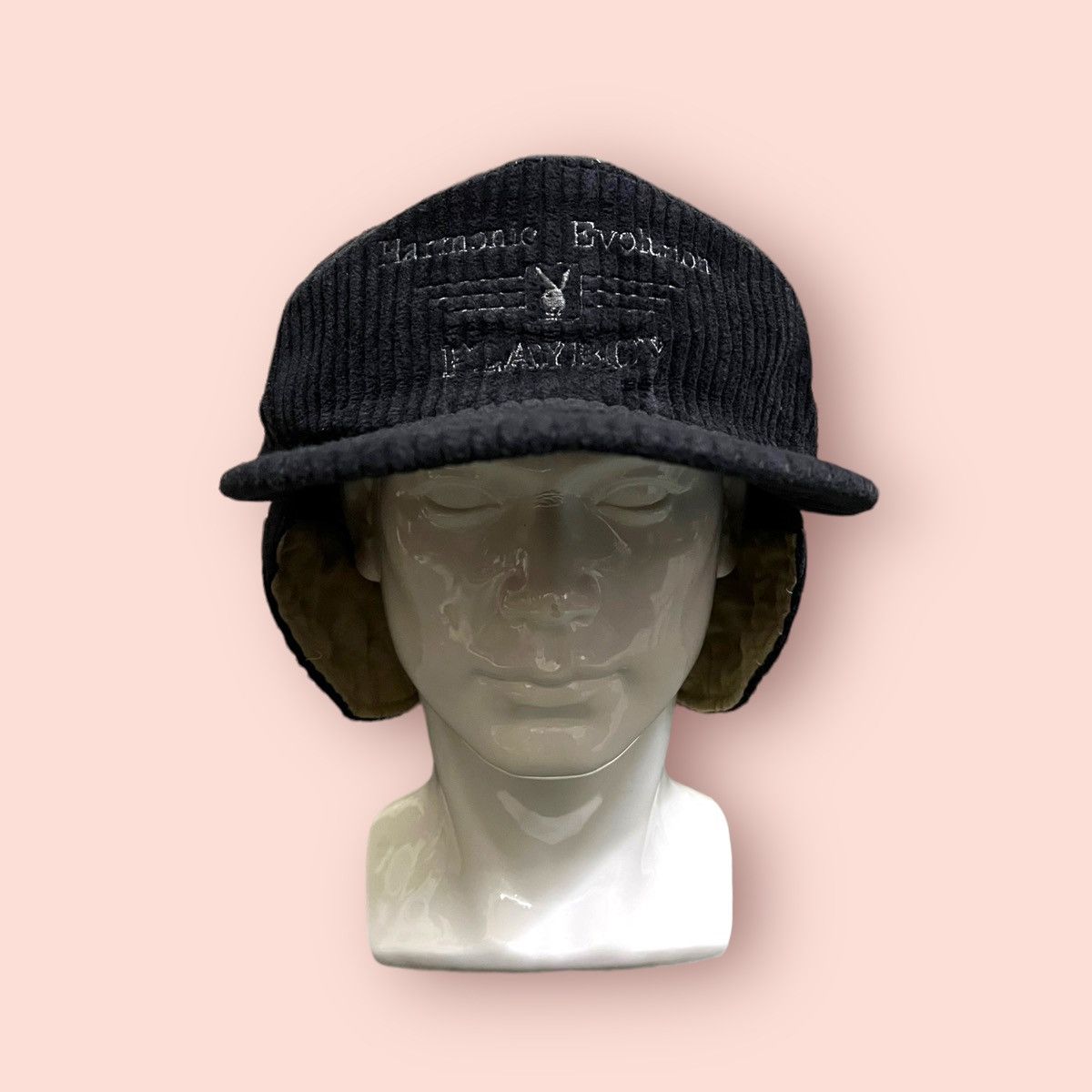 Playboy VINTAGE PLAYBOY EAR FLAP CORDUROY TRAPPER HAT Size ONE SIZE - 2 Thumbnail