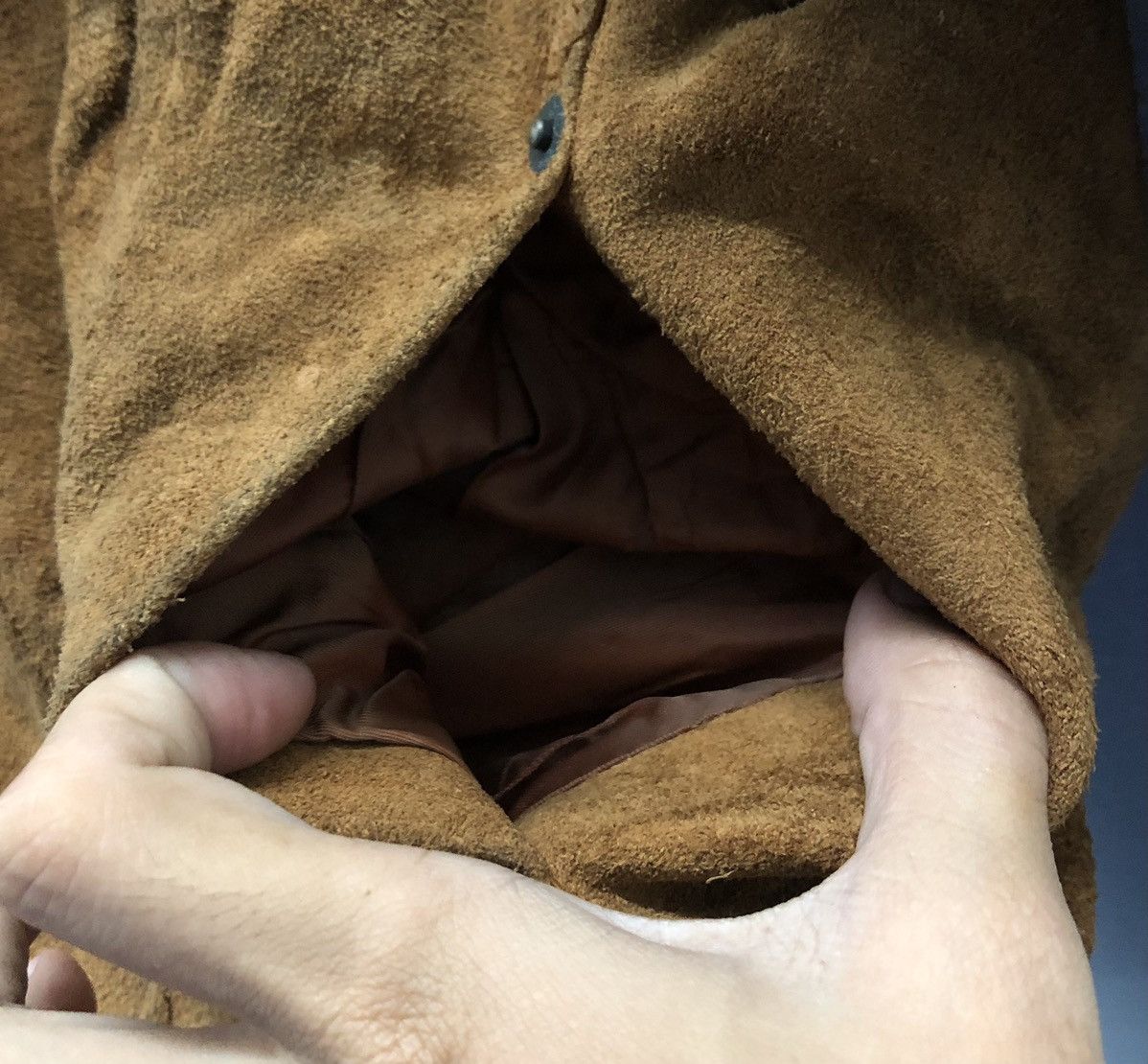Leather Vintage Suede Jacket with Faux Fur Collar – Gelzone Basic Size US M / EU 48-50 / 2 - 8 Thumbnail