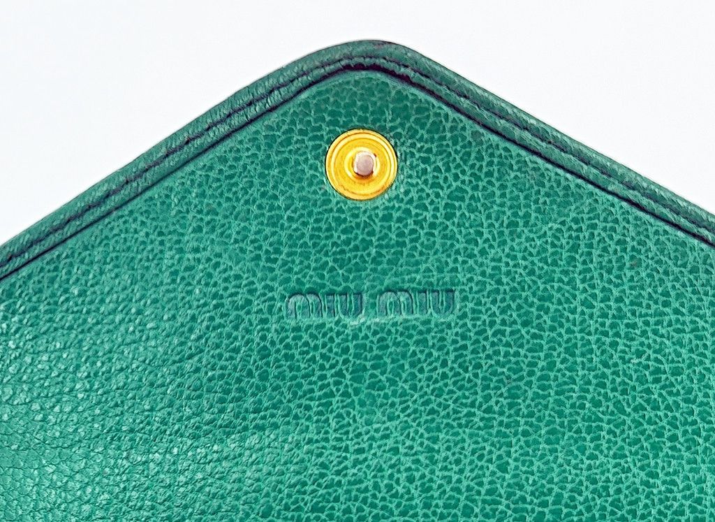 Miu Miu MIU MIU green leather large envelope wallet Size ONE SIZE - 2 Thumbnail