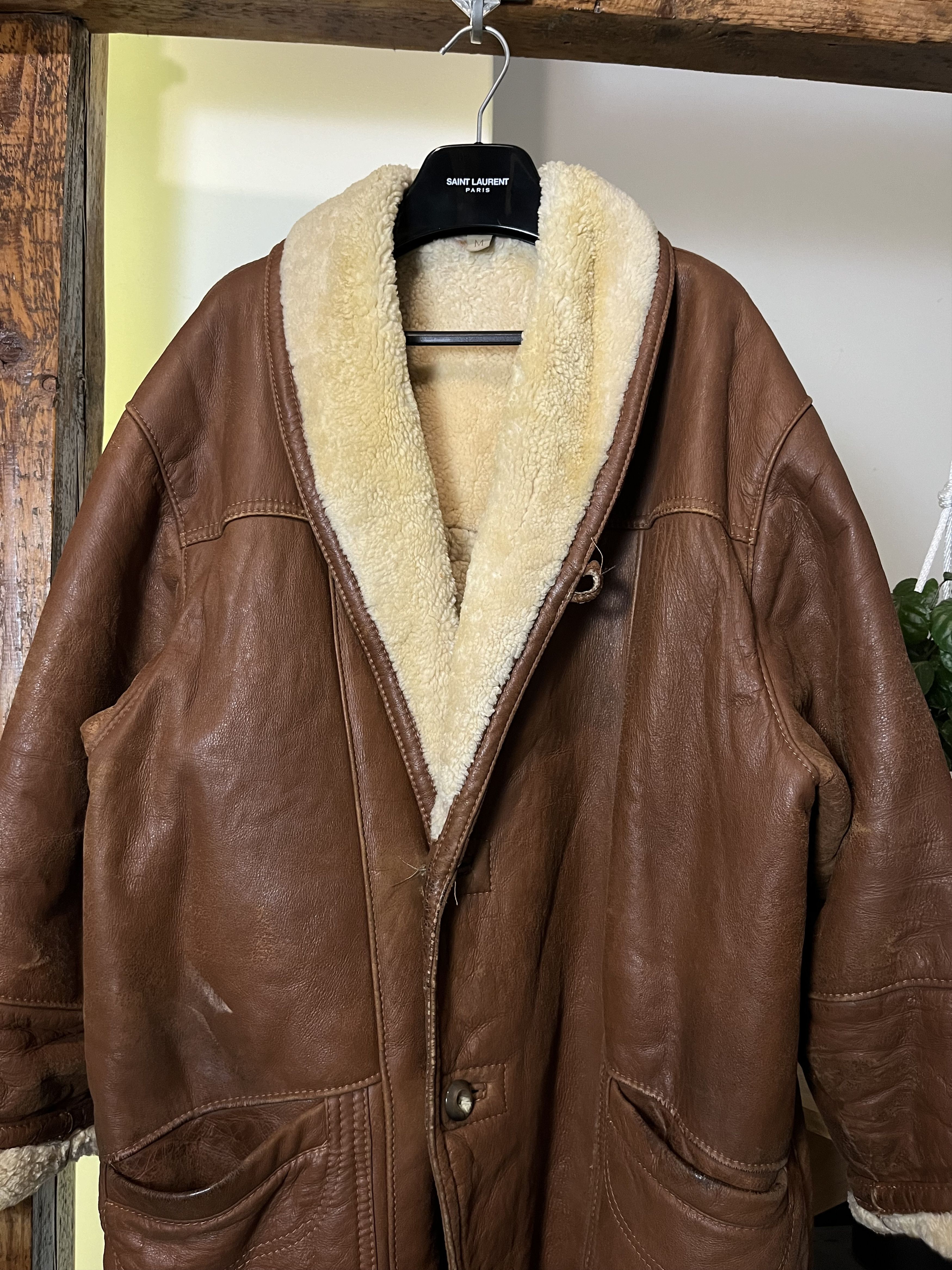 Other Vintage 80s Real Leather Wool Military Heavy Coat Size US M / EU 48-50 / 2 - 4 Thumbnail