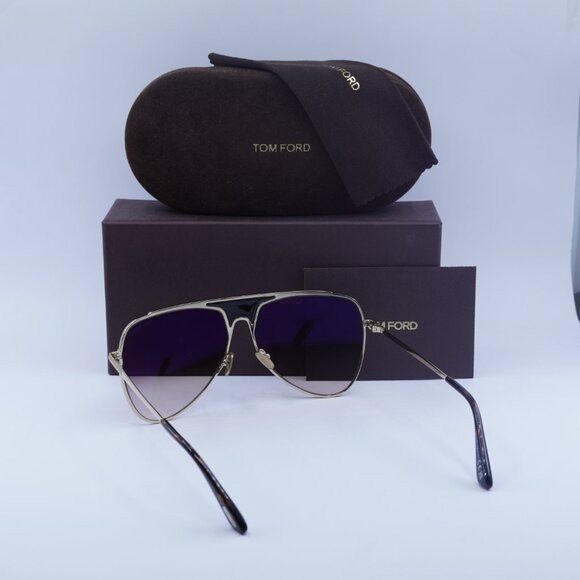 Tom Ford Tom Ford Ethan FT0935 28F Sunglasses Gold Aviator Frame Size ONE SIZE - 10 Thumbnail