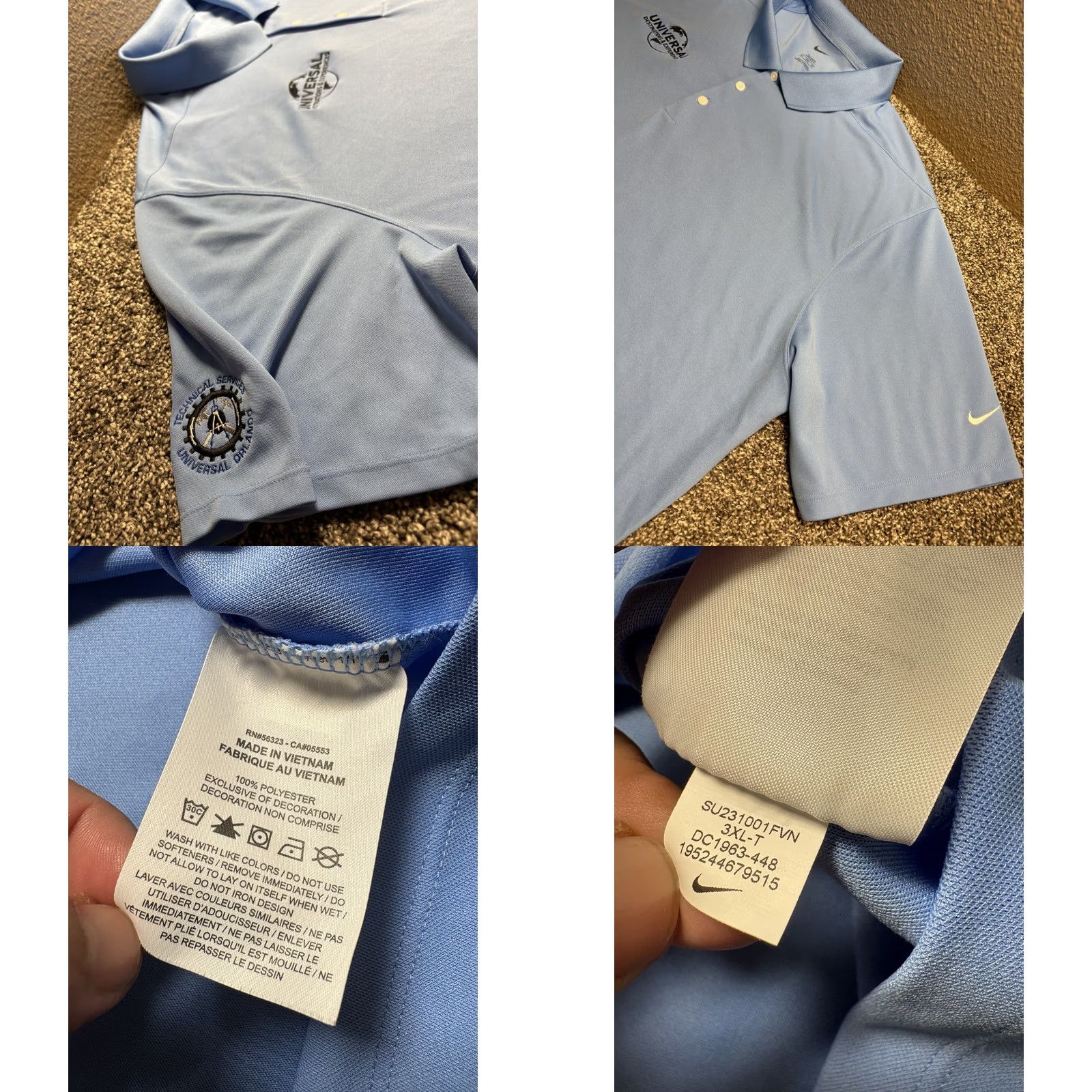 Nike Nike Disney Universal Polo Mens 3XL Blue Uniform Orlando Resort Employee Shirt Size US XXL / EU 58 / 5 - 8 Thumbnail