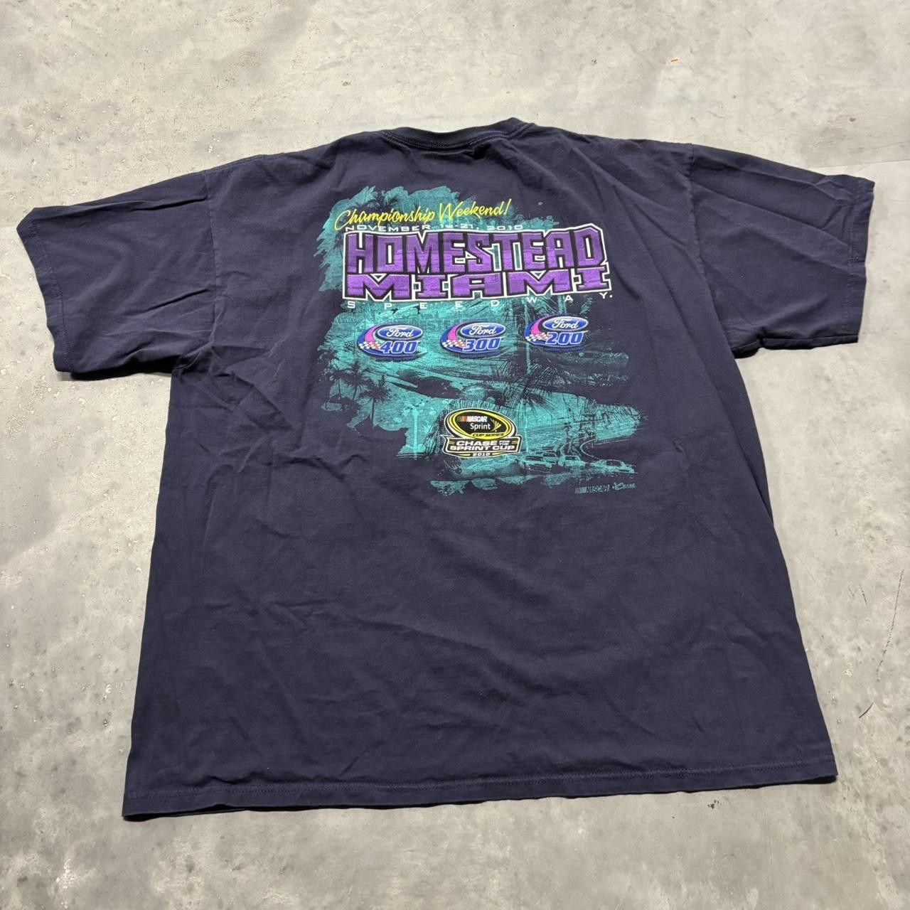 NASCAR × Vintage Crazy Vintage Y2K/2000s Navy Blue NASCAR Racing Graphic Tee! Size US XXL / EU 58 / 5 - 2 Thumbnail