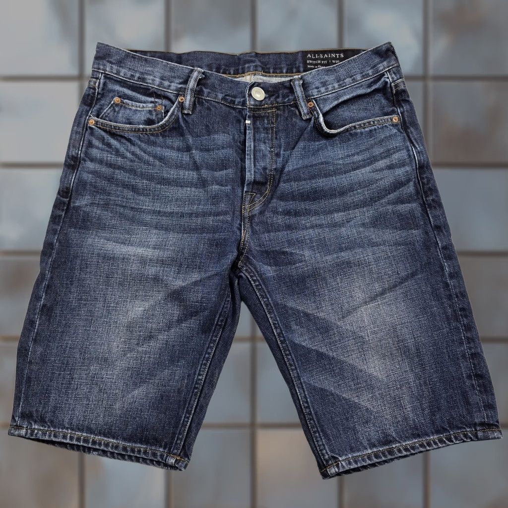 Allsaints AllSaints Mens Bermuda Shorts 30 Blue Stamp Switch Denim Casual Button Fly Bermuda Shorts Mens 30 Blue Stamp Switch Denim Short 5-Pocket Design Size US 30 / EU 46 - 1 Thumbnail