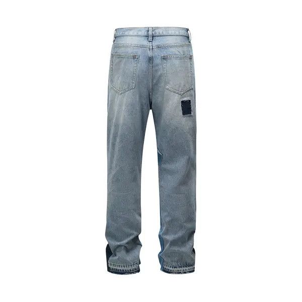 VIBE High street washed flared patchwork cargo jeans y2k Size US 32 / EU 48 - 2 Thumbnail
