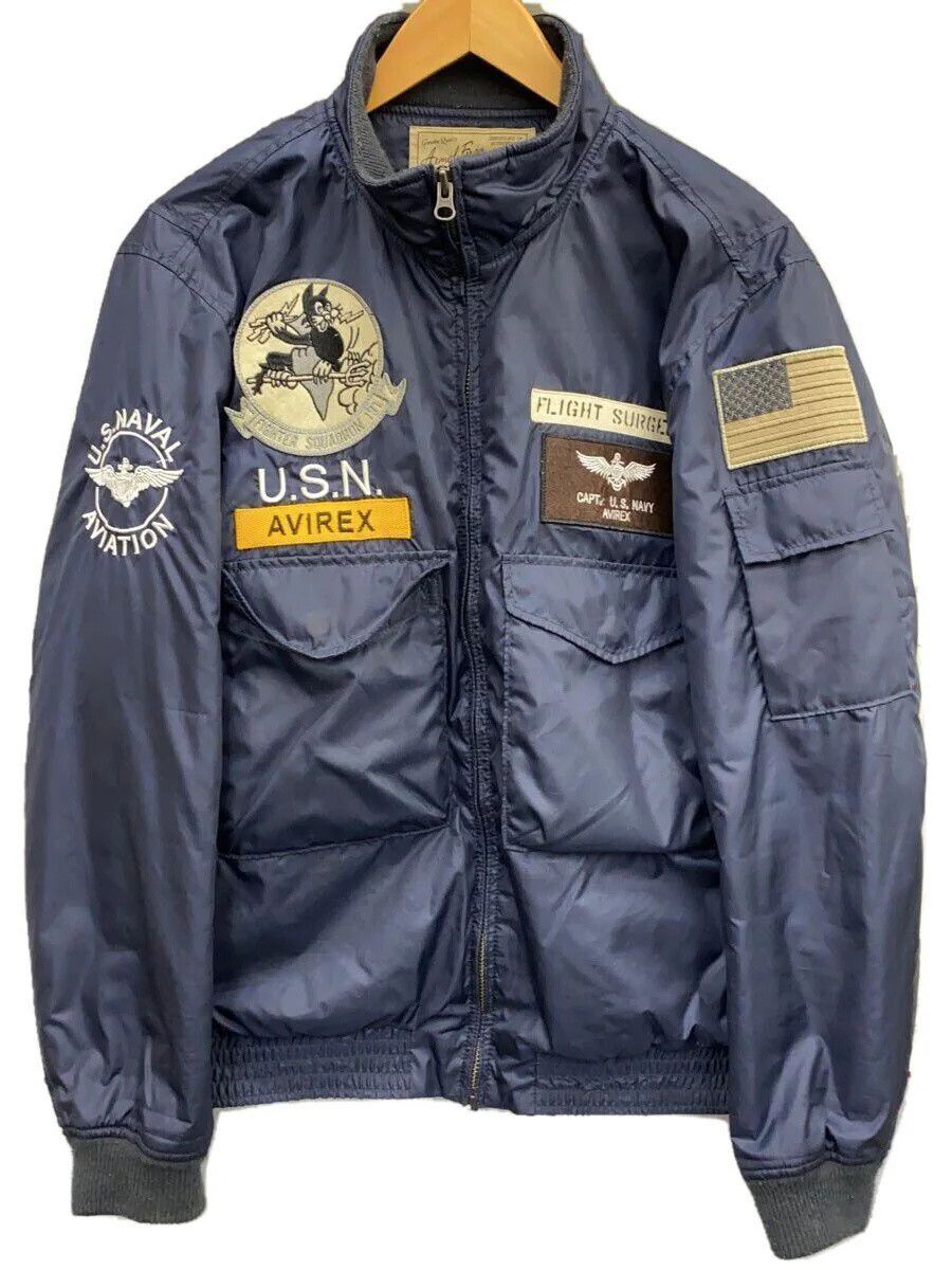 Avirex Avirex Polyester Flight Jacket Navy Size US L / EU 52-54 / 3 - 1 Thumbnail
