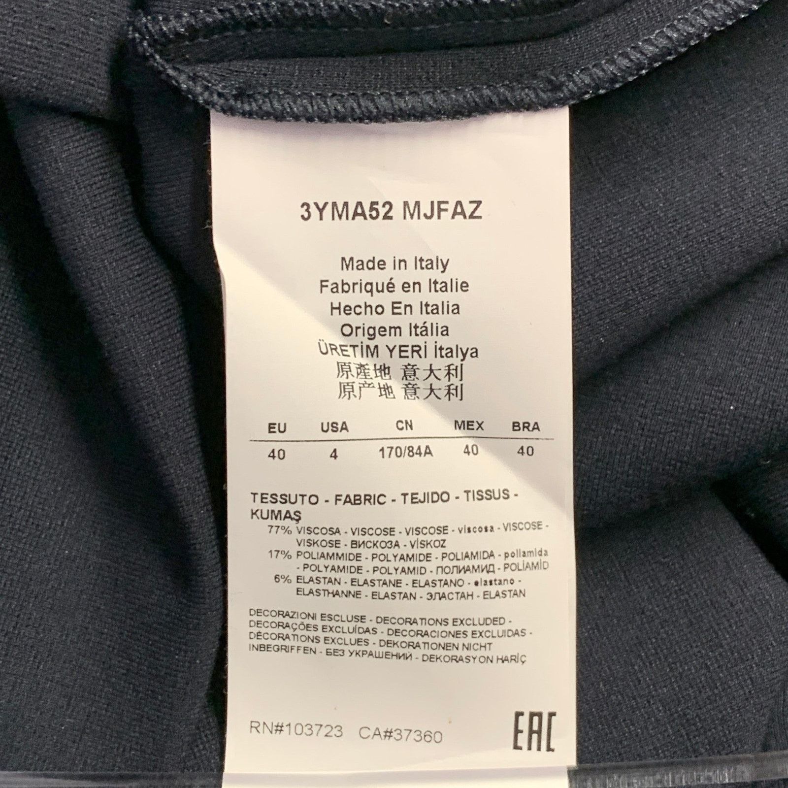Armani Collezioni Size 4 Navy Viscose Blend Pleated Zip Up Dress Size S / US 4 / IT 40 - 6 Thumbnail