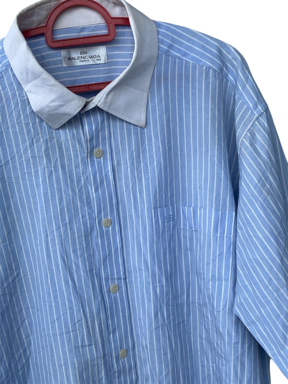 Japanese Brand AUTHENTIC Balenciaga stripe white/blue Size US XL / EU 56 / 4 - 2 Thumbnail