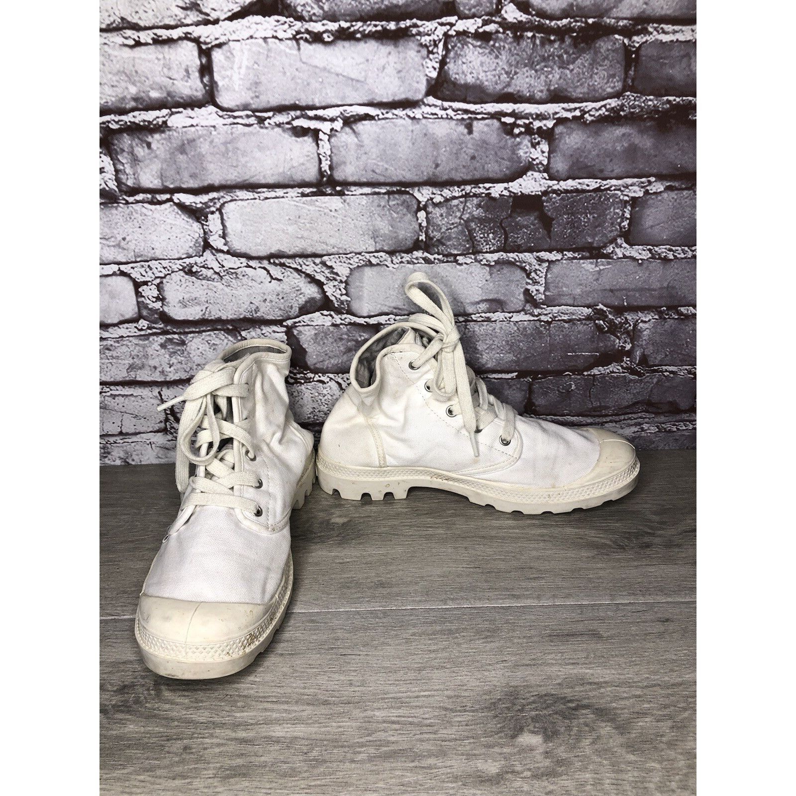 Palladium Palladium Pampa Hi White Canvas Fabric Lace Up Combat Boots Size US 9 / IT 39 - 1 Thumbnail