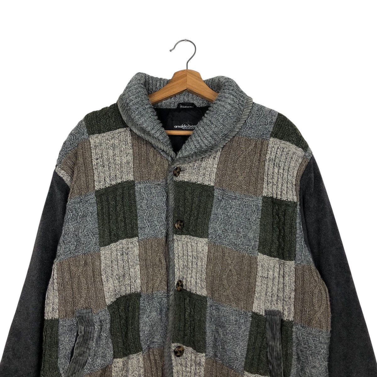 Japanese Brand 📌Bomber Jacket Knit Double Collar Arnold Bassini Navajo Size US M / EU 48-50 / 2 - 4 Thumbnail
