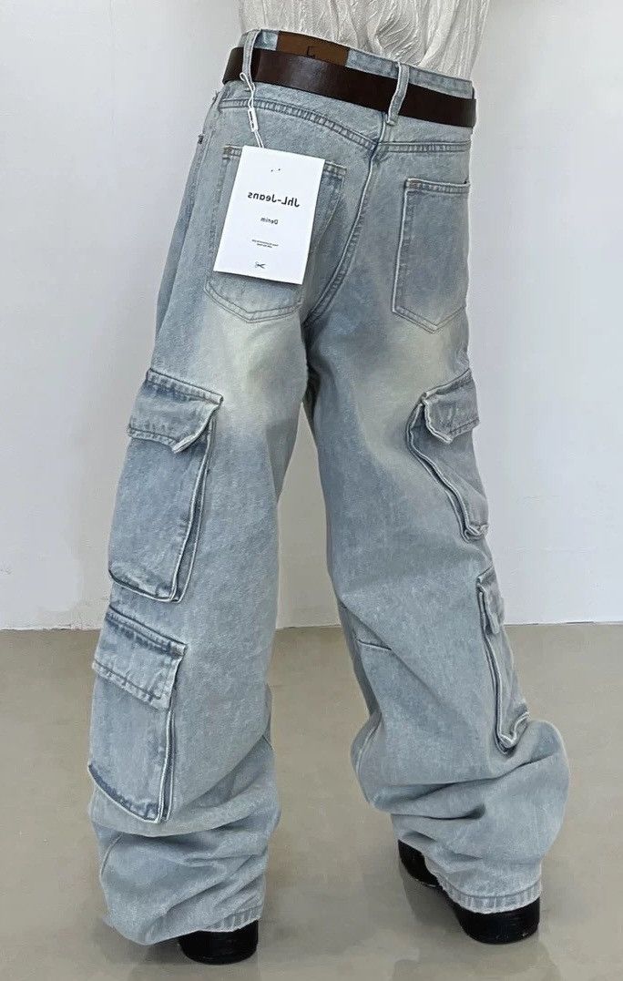 Japanese Brand × Jean Multi pocket utility grunge washed cargo loose fit jeans Size US 33 - 4 Thumbnail