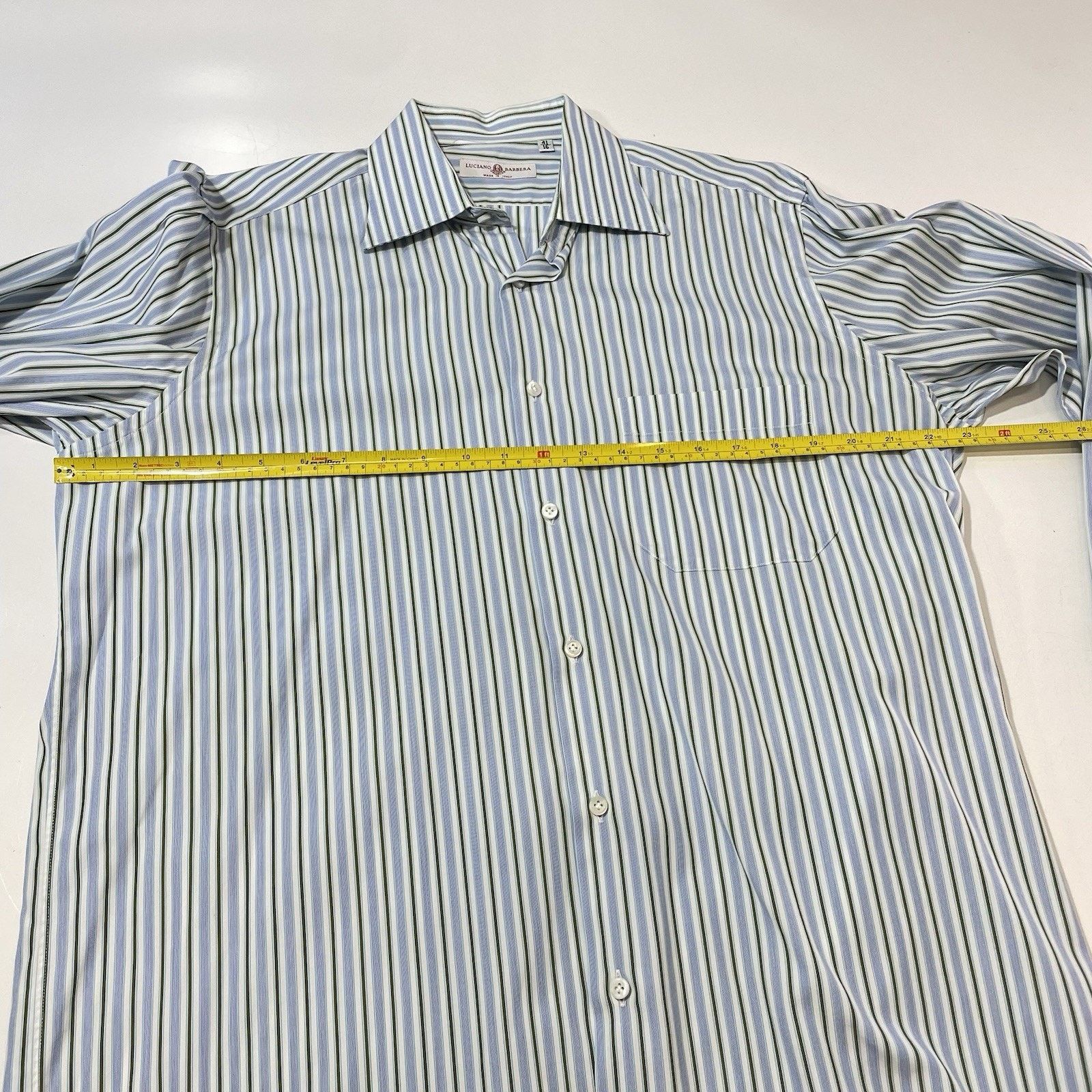 Barba Napoli Luciano Barbera Napoli Dress Shirt Men’s 16 41 Blue Green Size US L / EU 52-54 / 3 - 5 Thumbnail