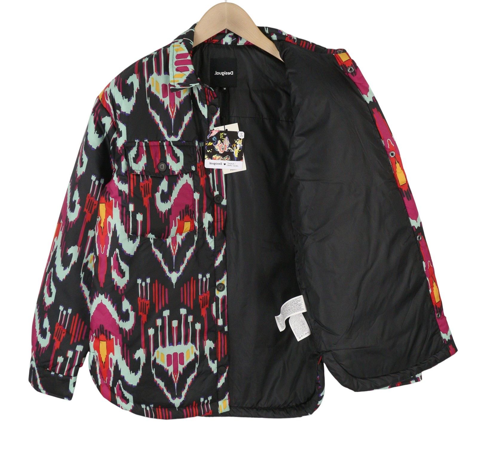 Desigual ELIOT M Colourful Abstract Pattern Padded Jacket 88470 Size M / US 6-8 / IT 42-44 - 4 Thumbnail