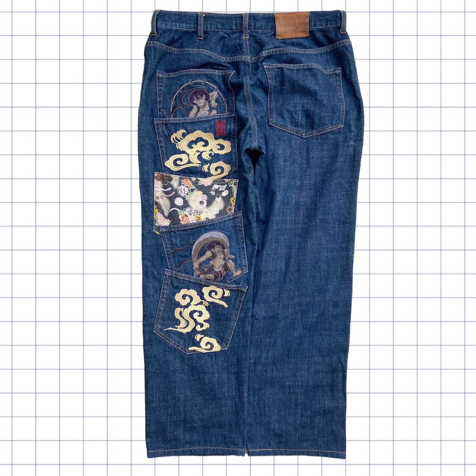 image of Jnco Vintage Karakuri Multi Pocket Japanese Denim Jeans 36W 27L in Blue, Men's