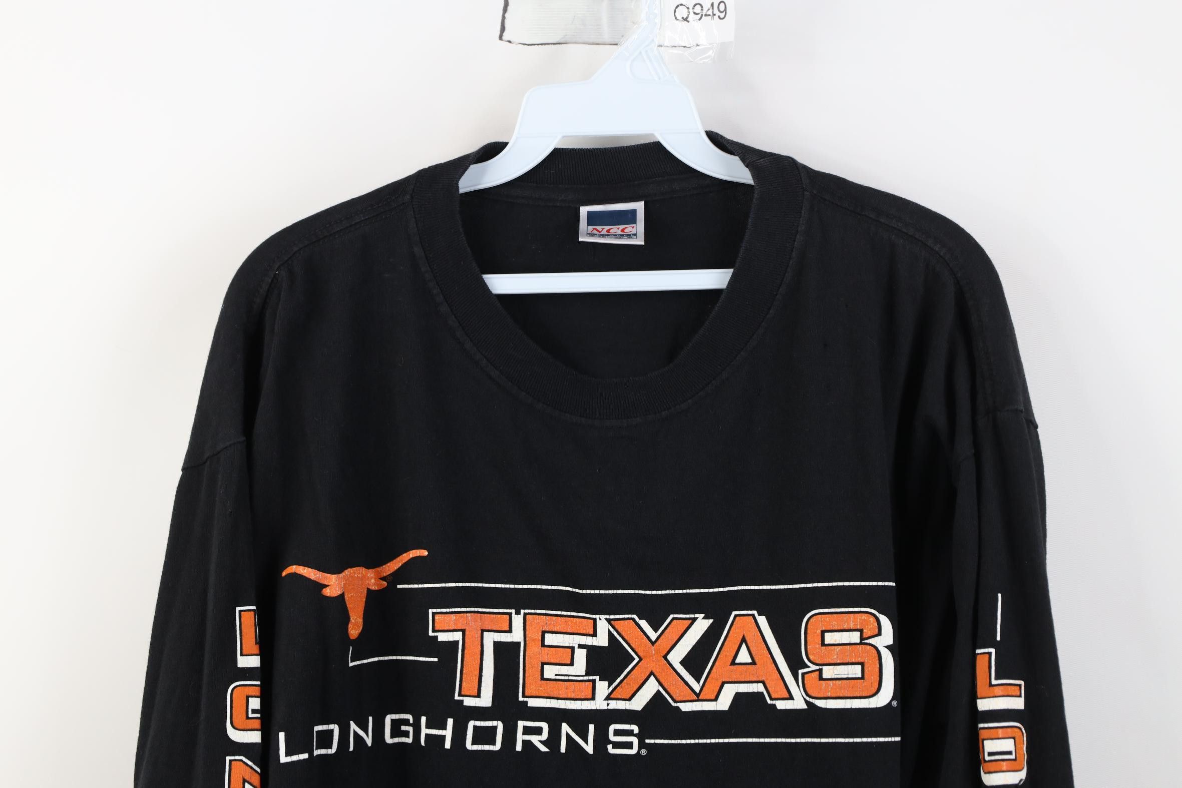 Vintage Vintage 90s University of Texas Long Sleeve T-Shirt Black Size US XL / EU 56 / 4 - 2 Thumbnail