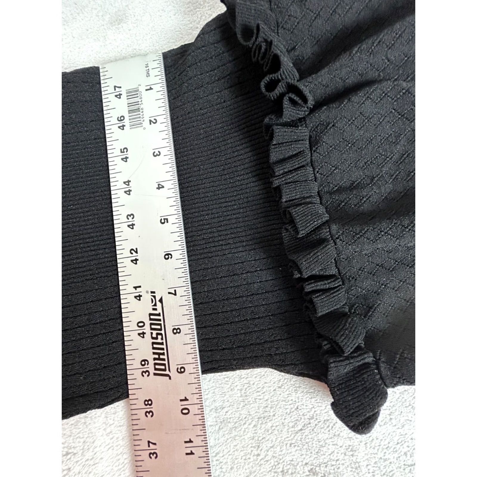 Ronny Kobo Ronny Kobo Women's Nova Dress Sleeveless Knit Black XL Ruffle Mini Bodycon Short 90s Elegant Cocktail Party/Cocktail Dress Size XL / US 12-14 / IT 48-50 - 6 Thumbnail