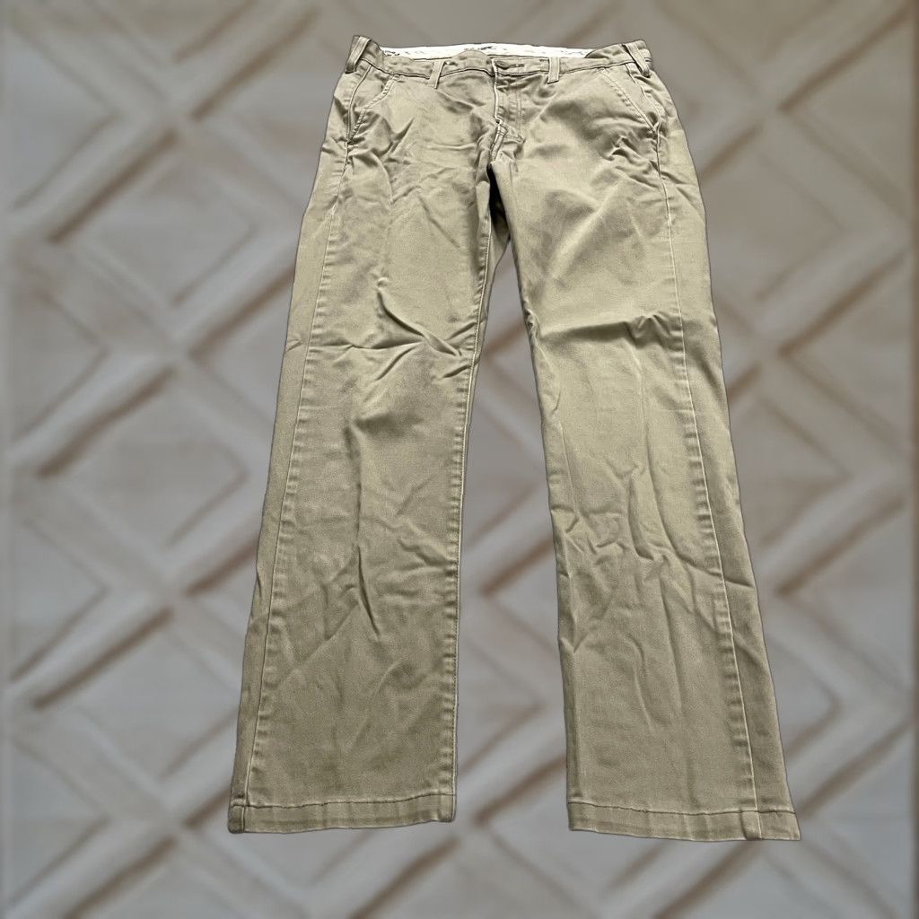 Lee Lee Chino / Khaki Pants Mens 30x32 Straight Tan Cotton Adult Slacks Casual Solid Size US 30 / EU 46 - 1 Thumbnail