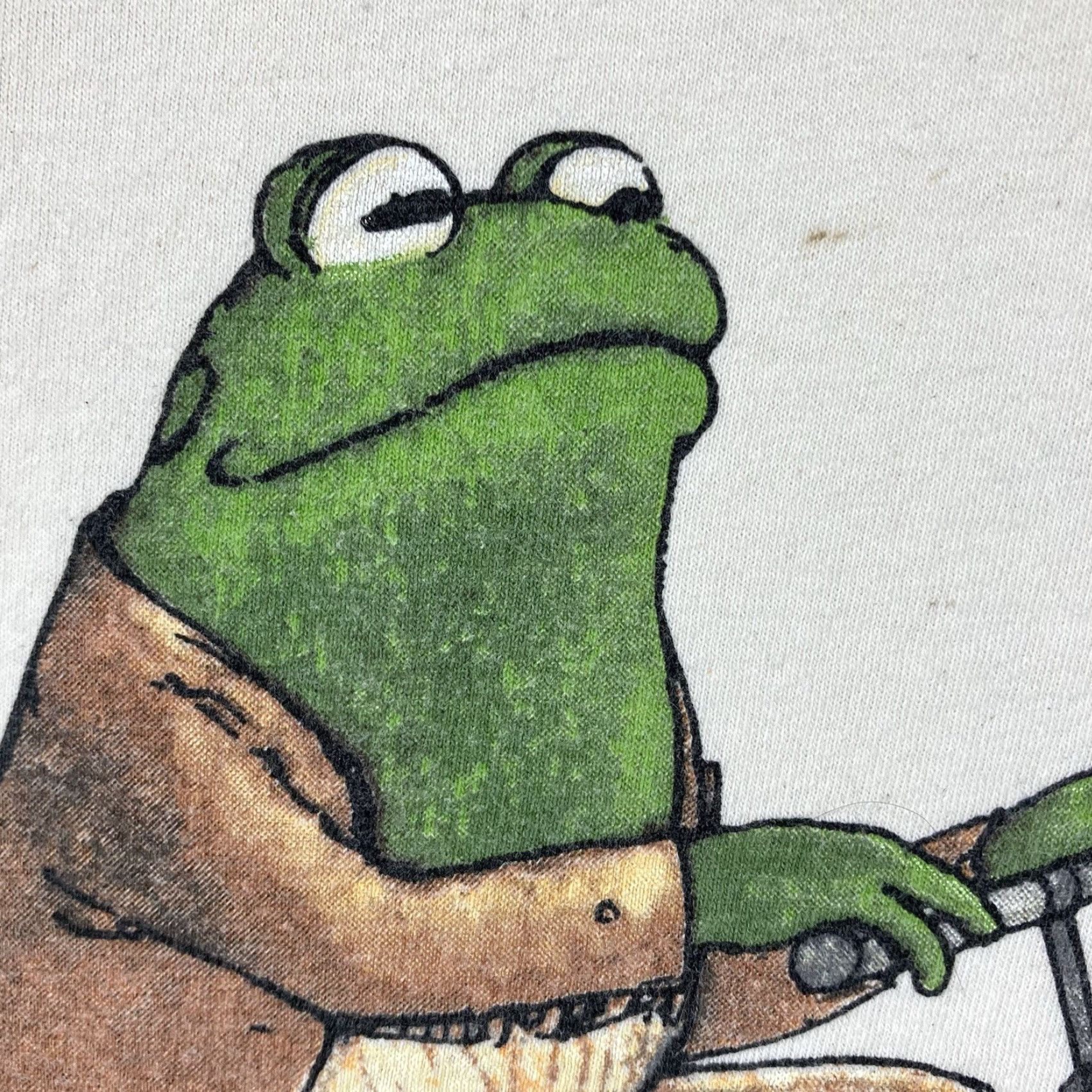 Vintage Frog And Toad T Shirt Frog And Toad Graphic Print Mens XL Beige 70s Retro Classic Friends Animals All Cotton Crew Neck Short Sleeve Size US XL / EU 56 / 4 - 7 Thumbnail