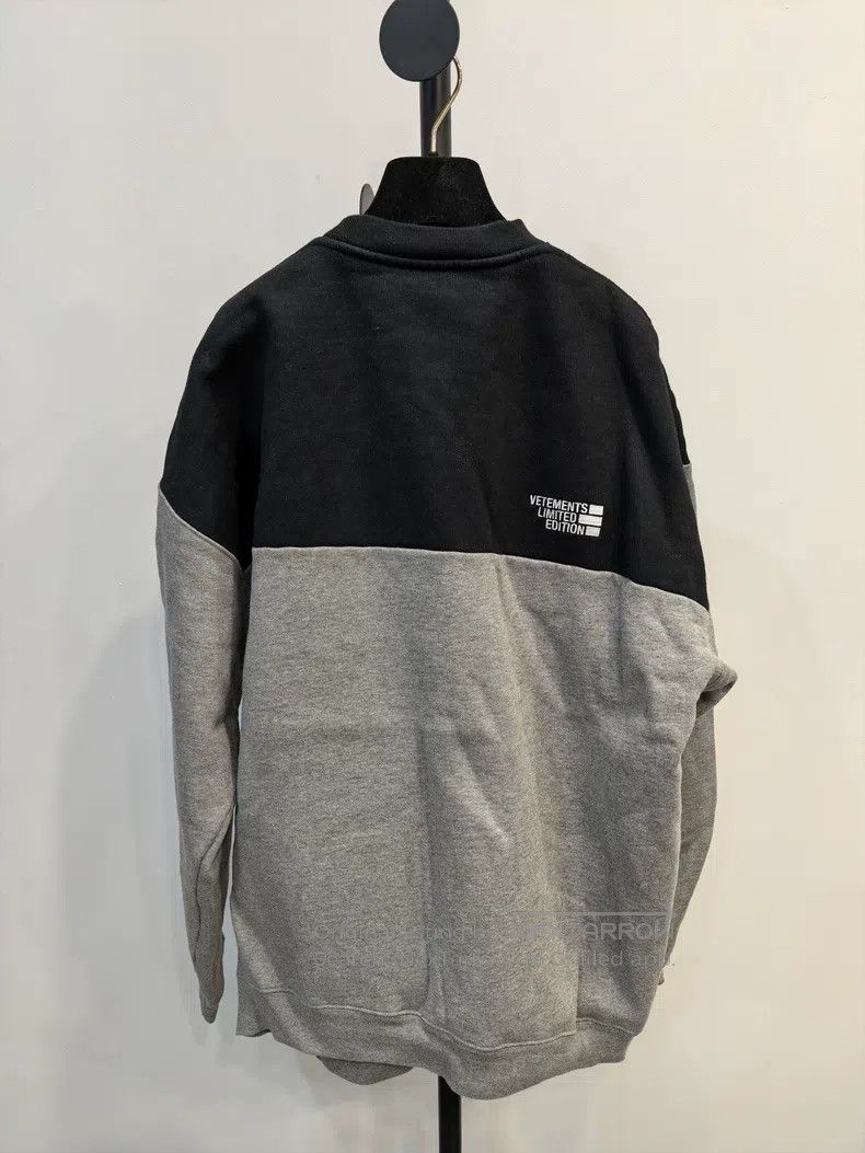 Vetements Vetements Black and Grey Color Blocked Sweatshirt Size US M / EU 48-50 / 2 - 3 Thumbnail