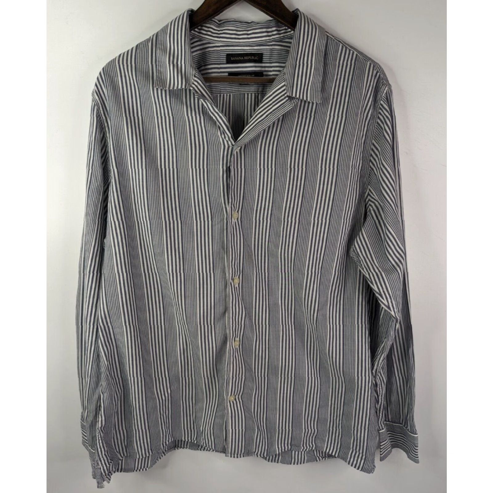 Banana Republic Banana Republic Shirt Men XL Cotton Striped Slim Fit Long Sleeve Button-Up Regular Size US XL / EU 56 / 4 - 2 Thumbnail