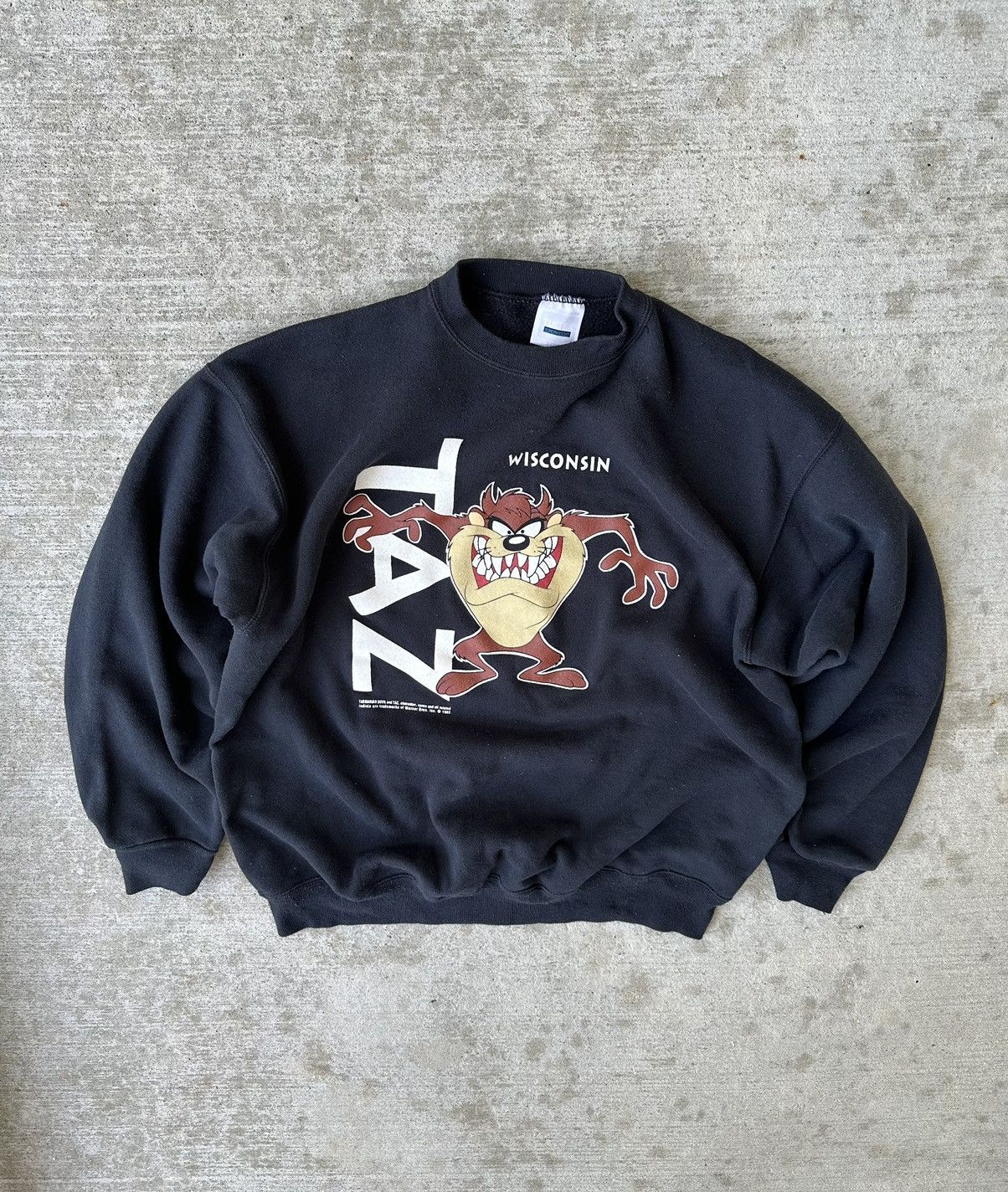 Vintage 90s Taz Wisconsin Graphic Sweatshirt Size US XL / EU 56 / 4 - 1 Thumbnail