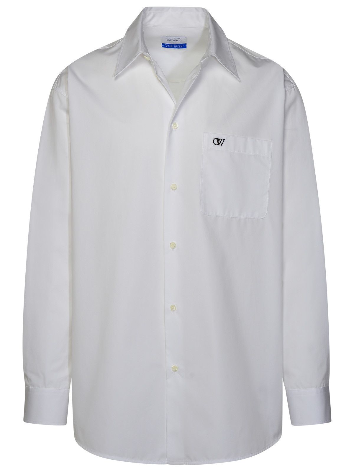 image of Off White Off-White 'ow' White Cotton Shirt, Men's (Size Medium)