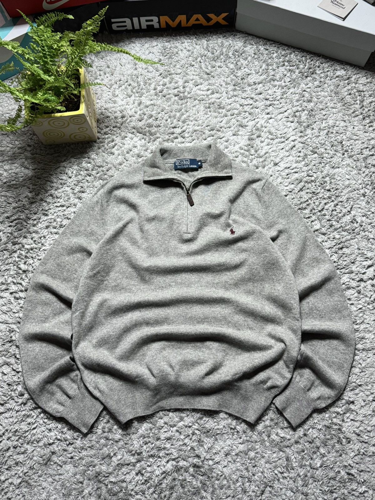 Polo Ralph Lauren 0Os Vintage Ralph Lauren 1/4 zip Luxury Sweatshirt Logo Rare Size US M / EU 48-50 / 2 - 1 Thumbnail