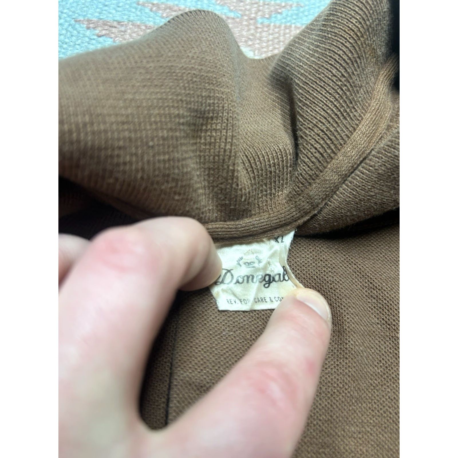 Vintage VINTAGE 70s Polo Shirt Short Sleeve Donegal brown Blank L/XL Men Polo Shirt Vintage 70s Brown Polyester Blank Mens Size L Size US L / EU 52-54 / 3 - 7 Thumbnail
