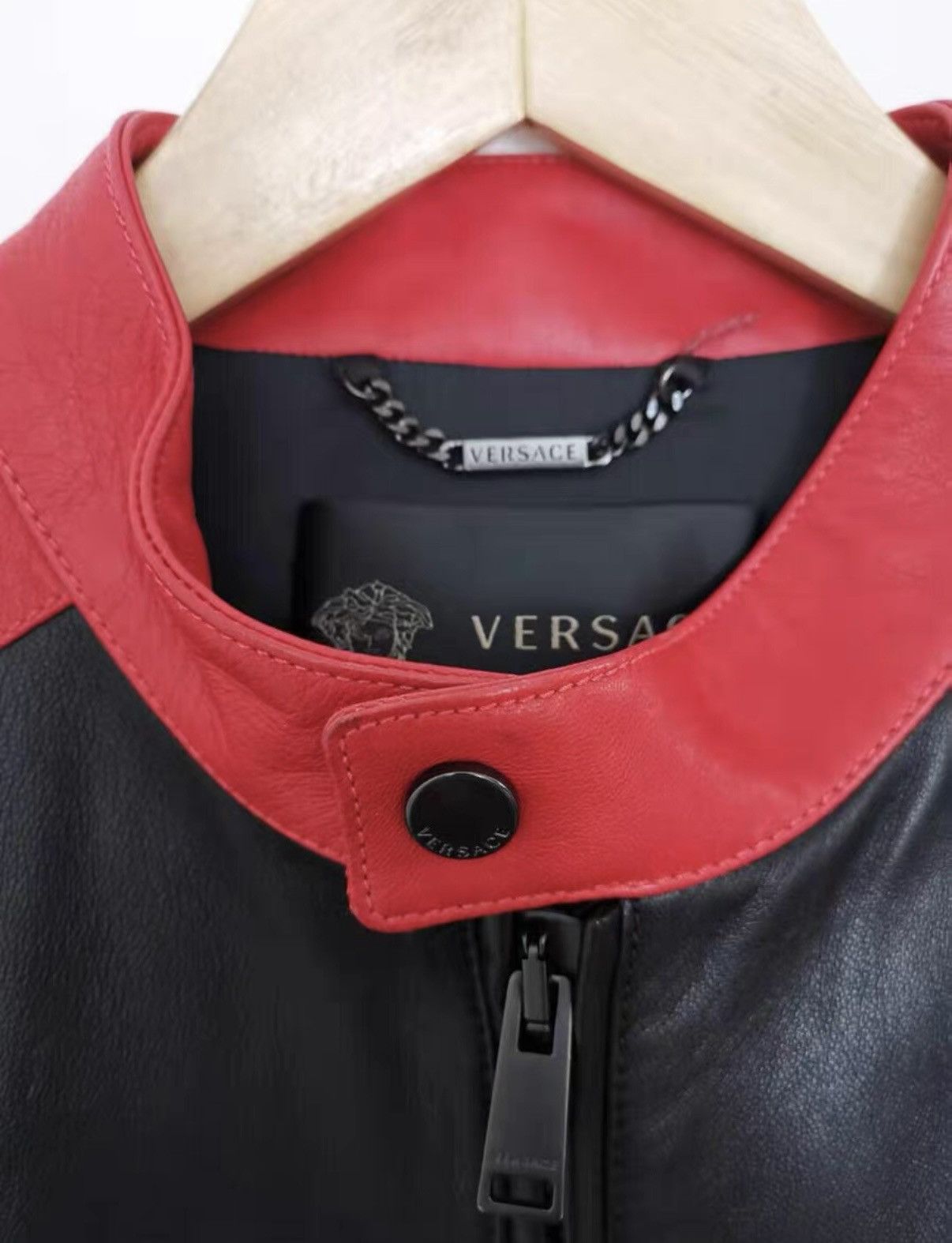 Versace VERSACE Mainline Men's Leather Biker Jacket Size US S / EU 44-46 / 1 - 3 Thumbnail
